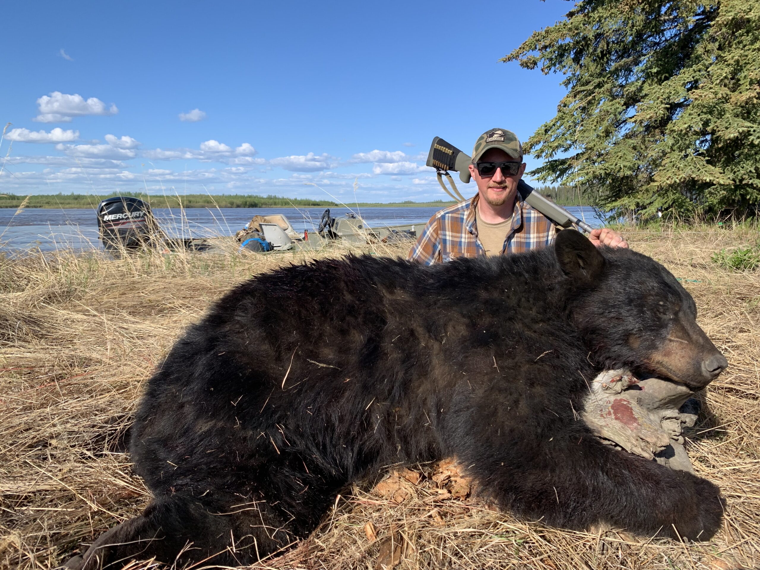 Freel with the black bear that became aggressive