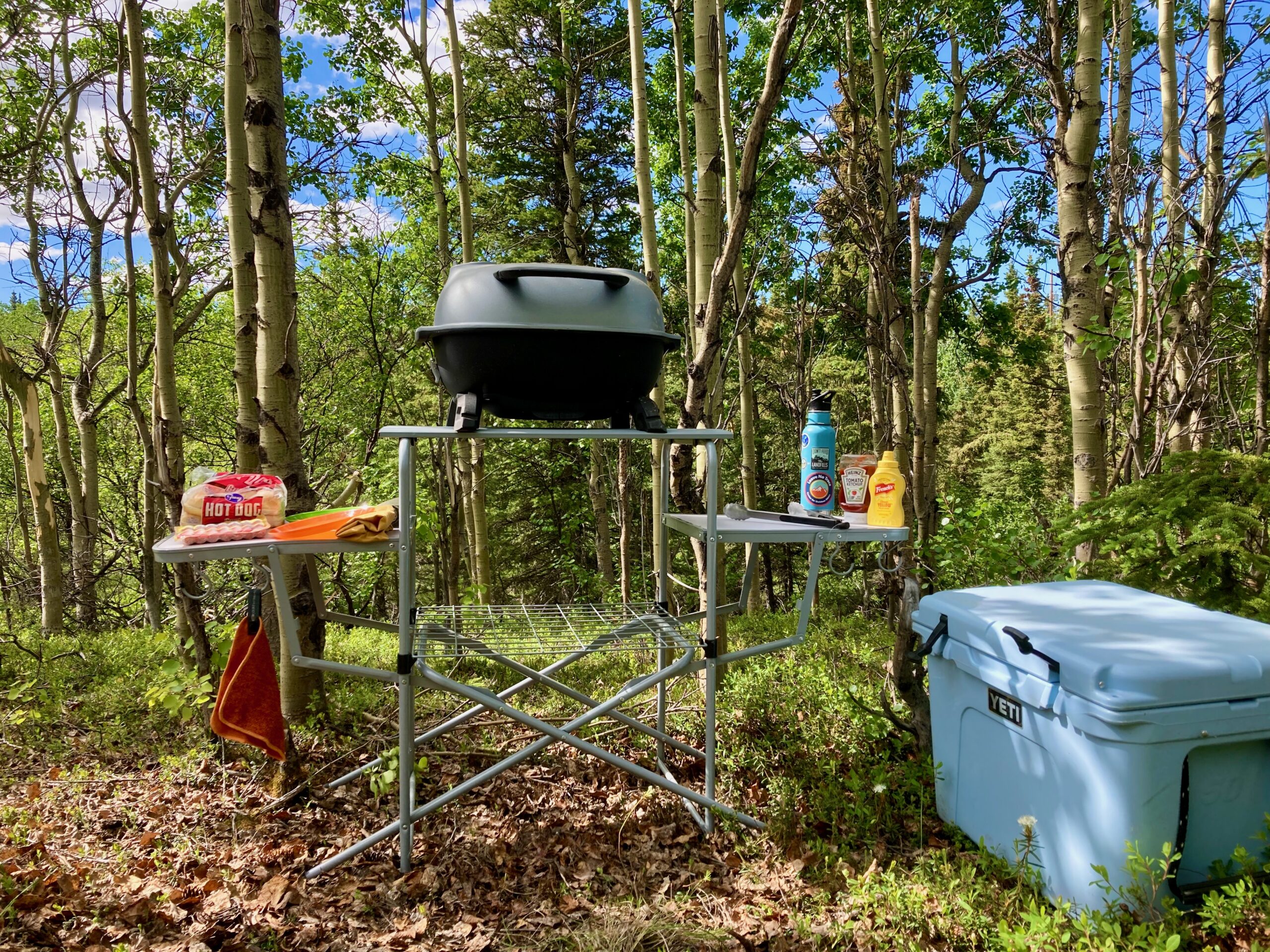 The Camco Grill table is one of the best camping kitchens.