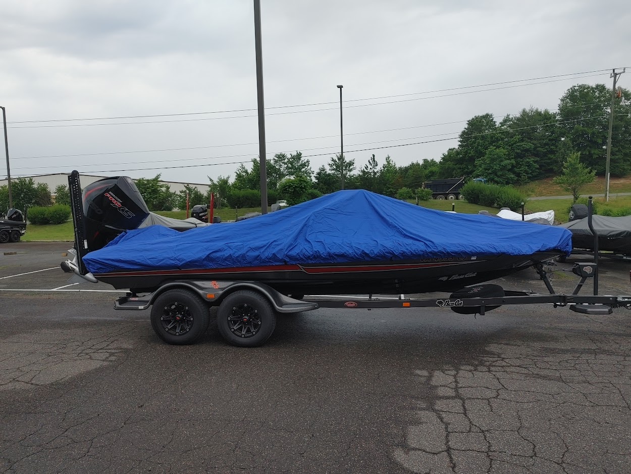 This budget boat cover can be pulled on a trailer