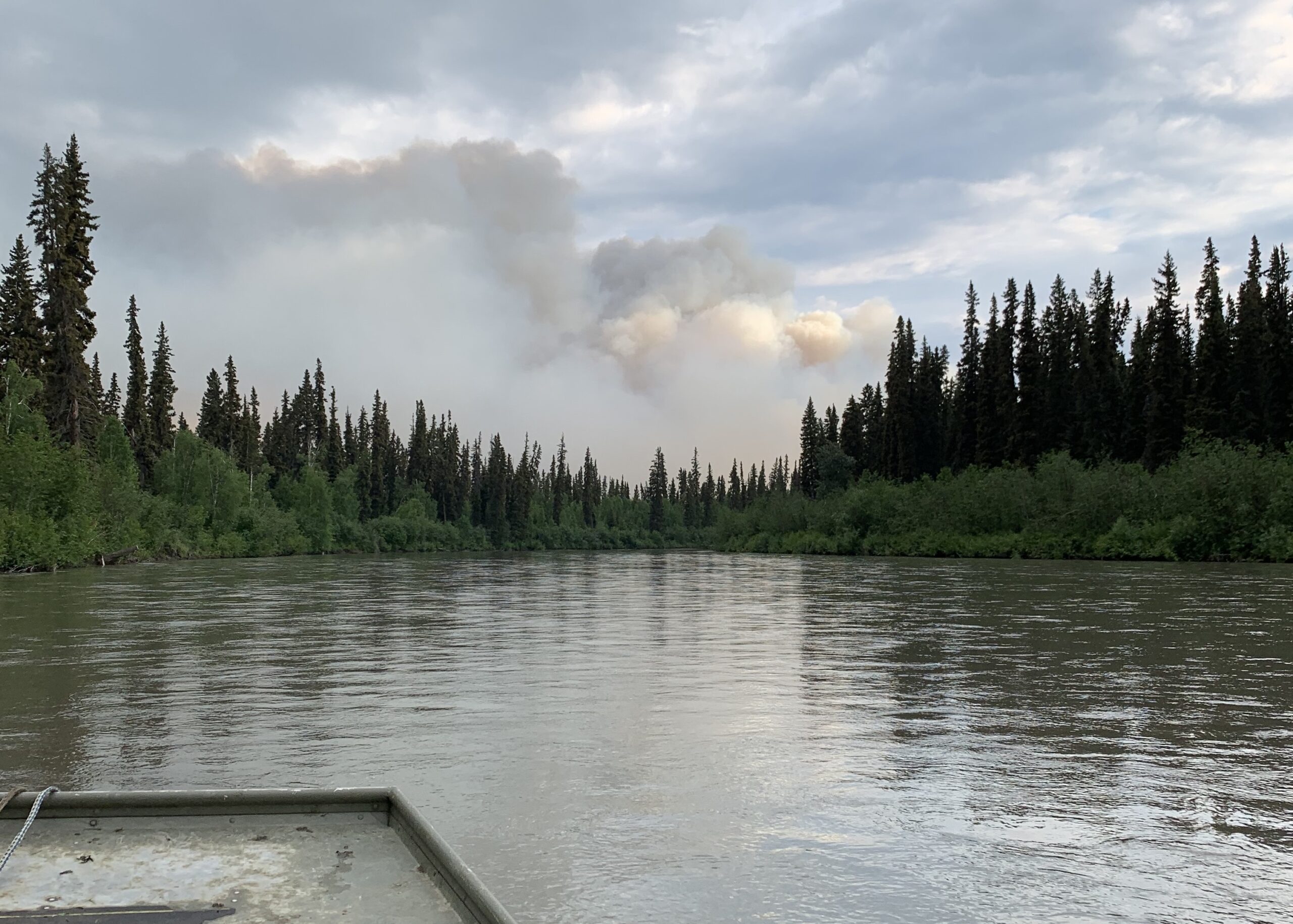 A newly-started wildfire in interior Alaska