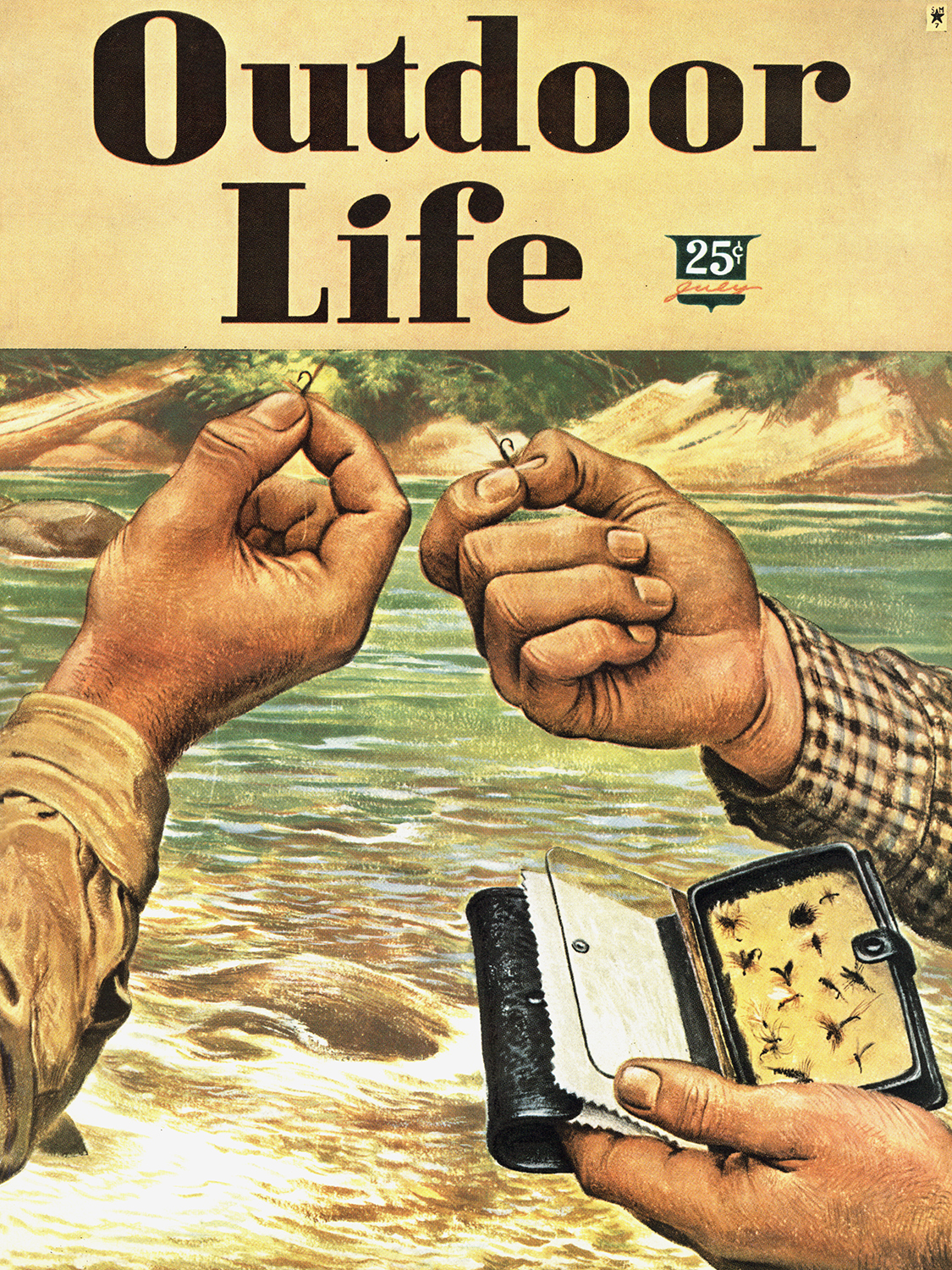 magazine cover with fishing flies