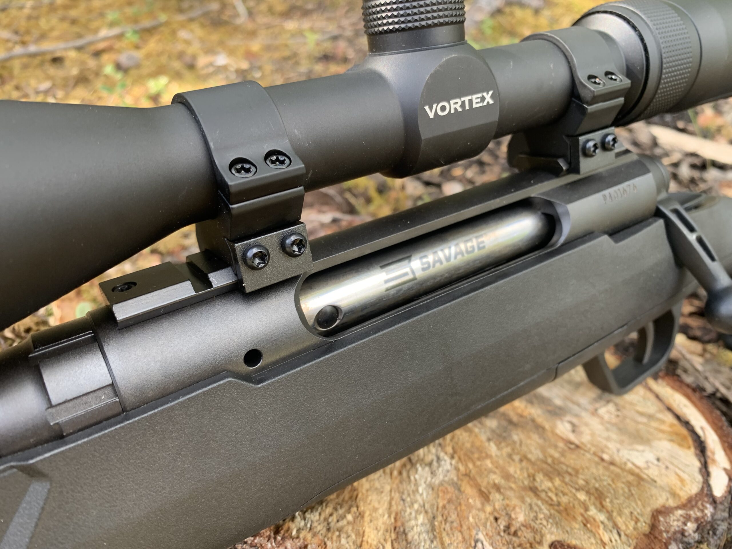 the Savage Axis has widely-spaced scope base mounts