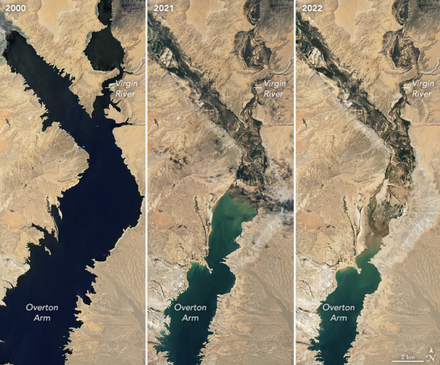 Lake Mead water loss over the last 22 years