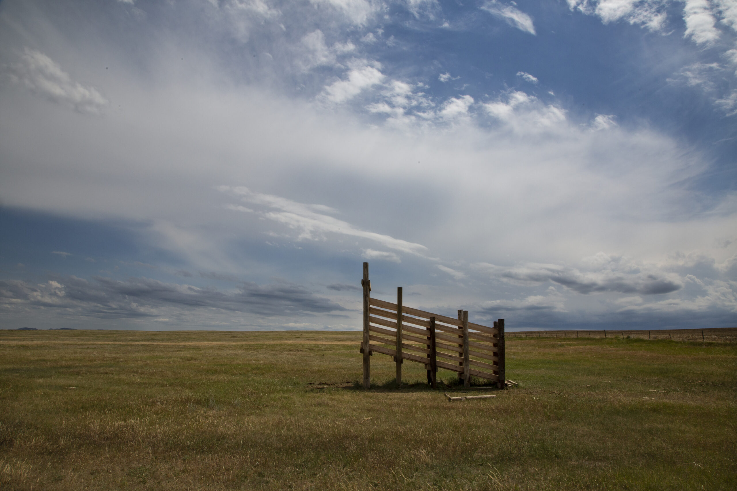 An empty cattle ramp