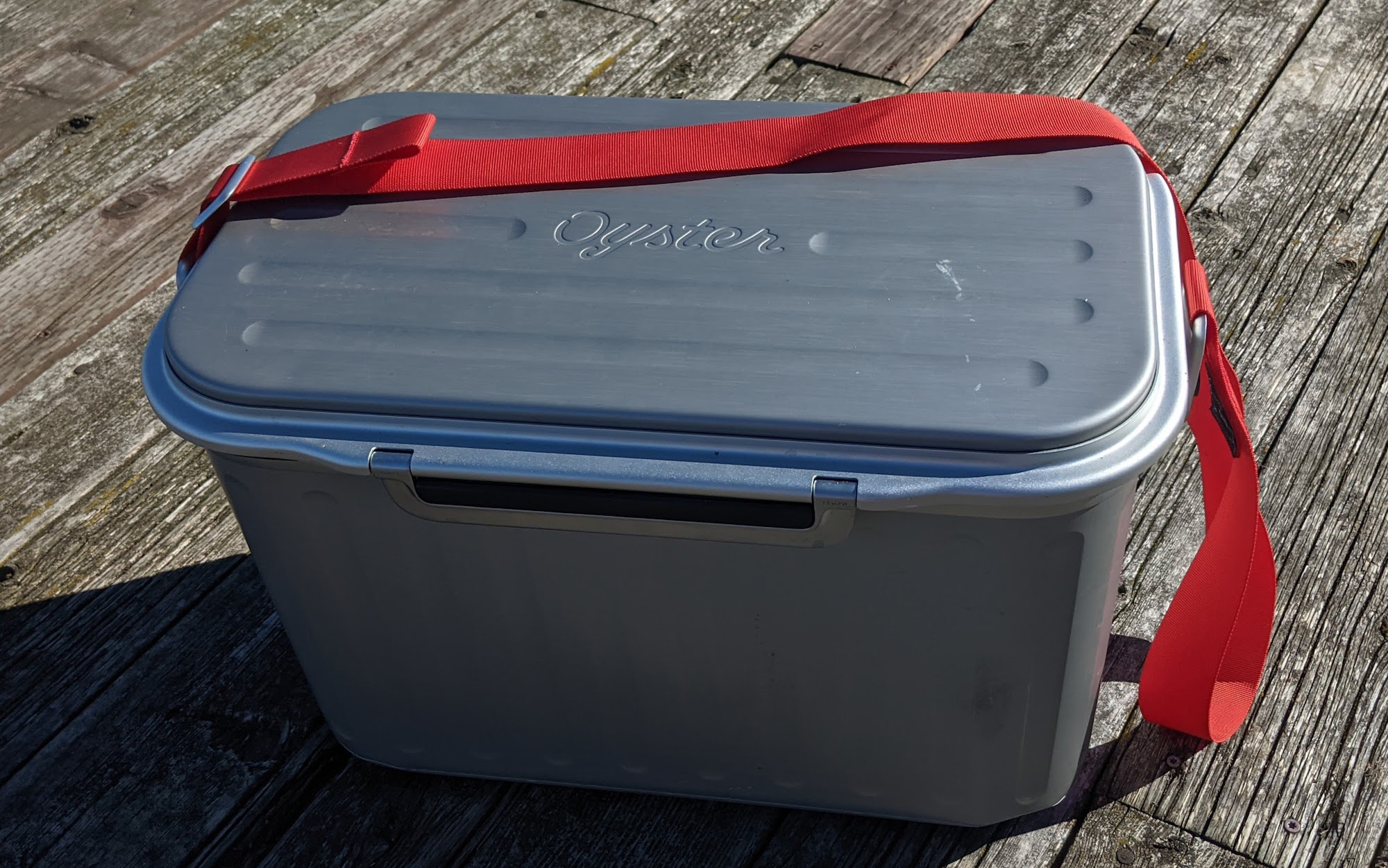 Oyster Tempo cooler on a dock