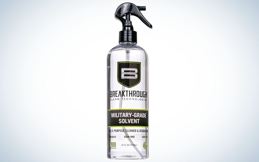 Breakthrough Military-Grade Solvent is the best non-toxic gun cleaning solvent.