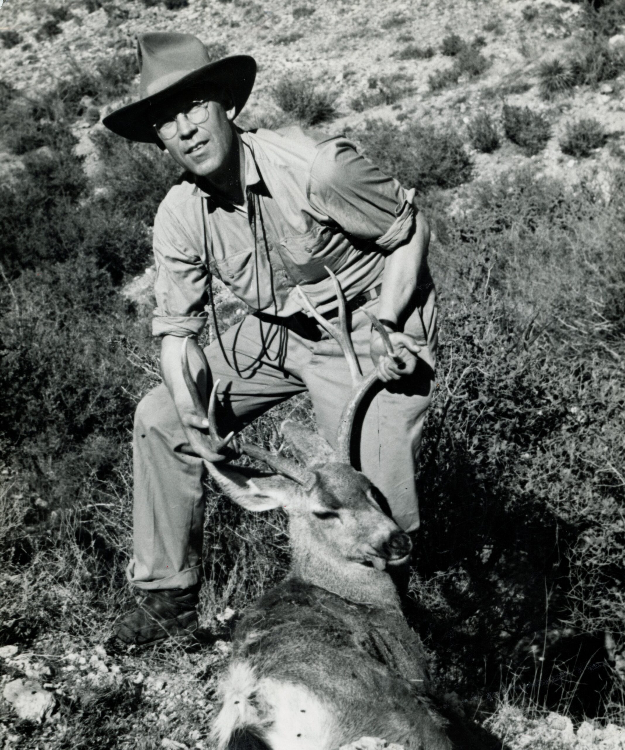 Jack O'Connor with a mule deer buck.