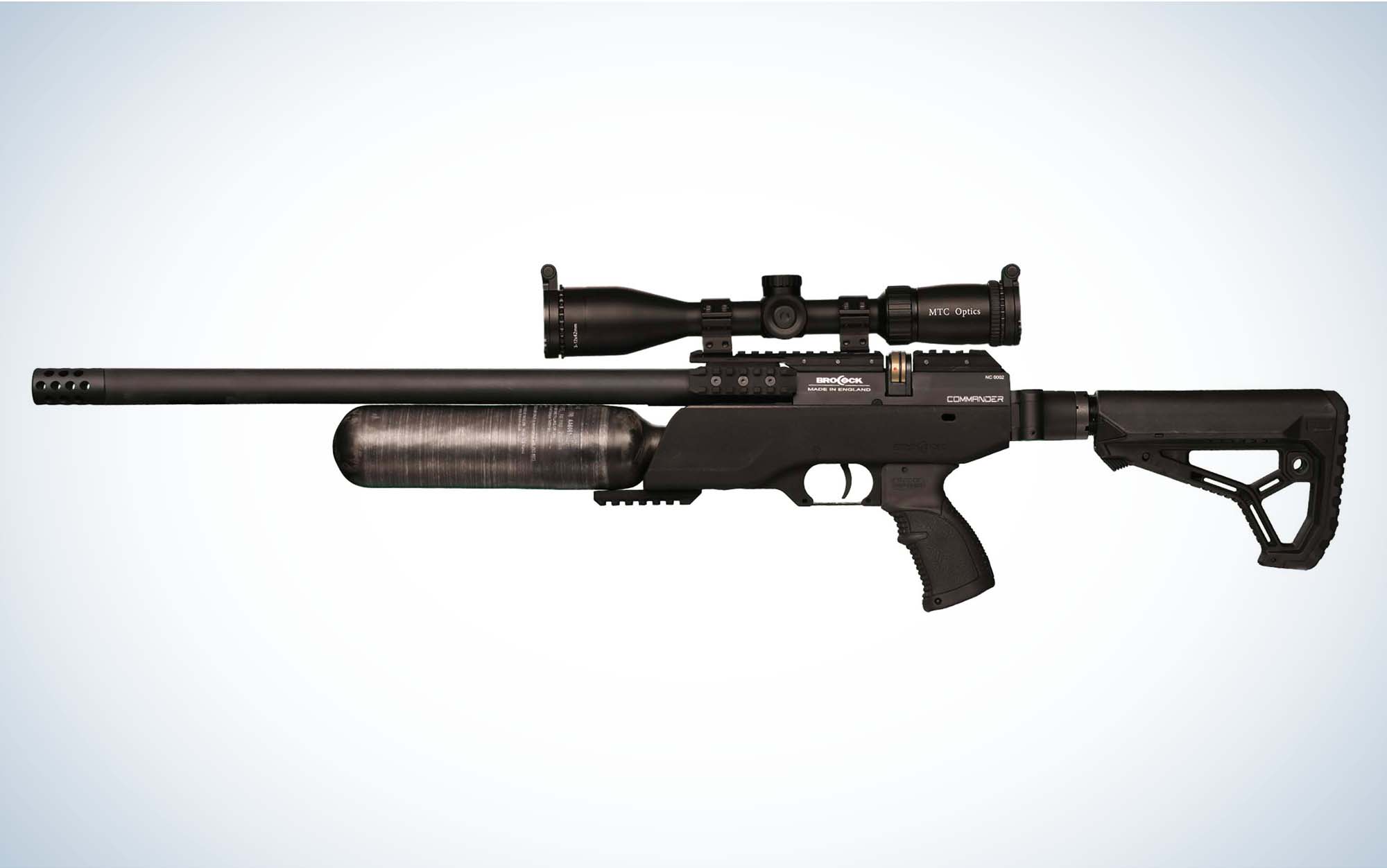 The Brocock Commander is available in a black synthetic stock.