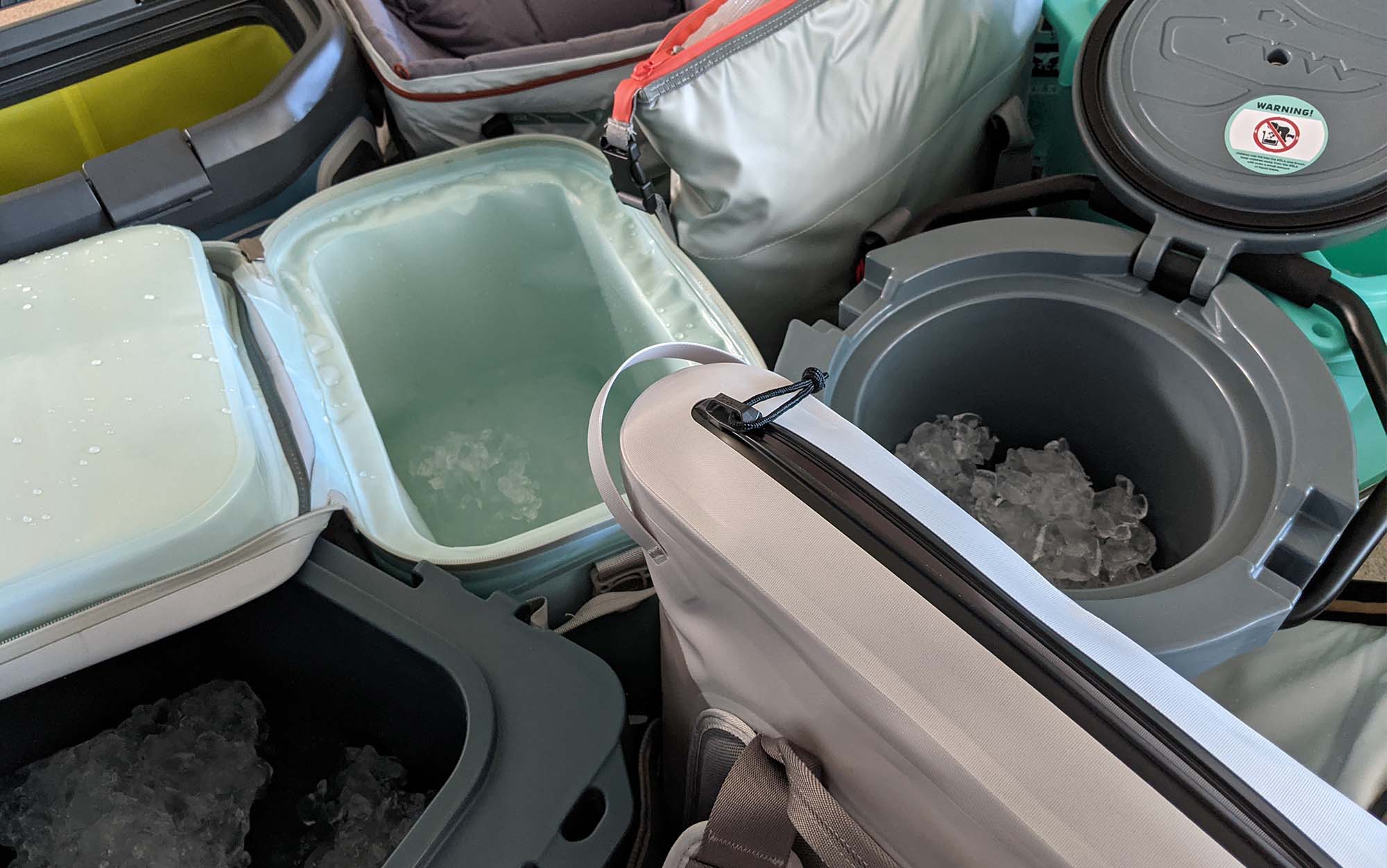 Day two of the ice retention test revealed some important performance distinctions between the soft-sided coolers and the hard-sided coolers. 