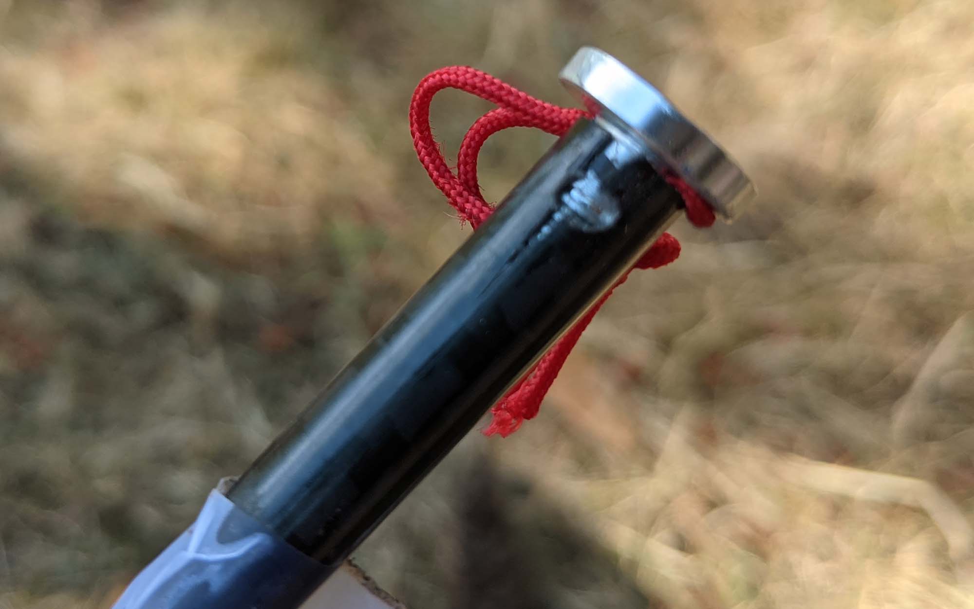 The MSR Carbon Core tent stake splintered during the hard ground test.