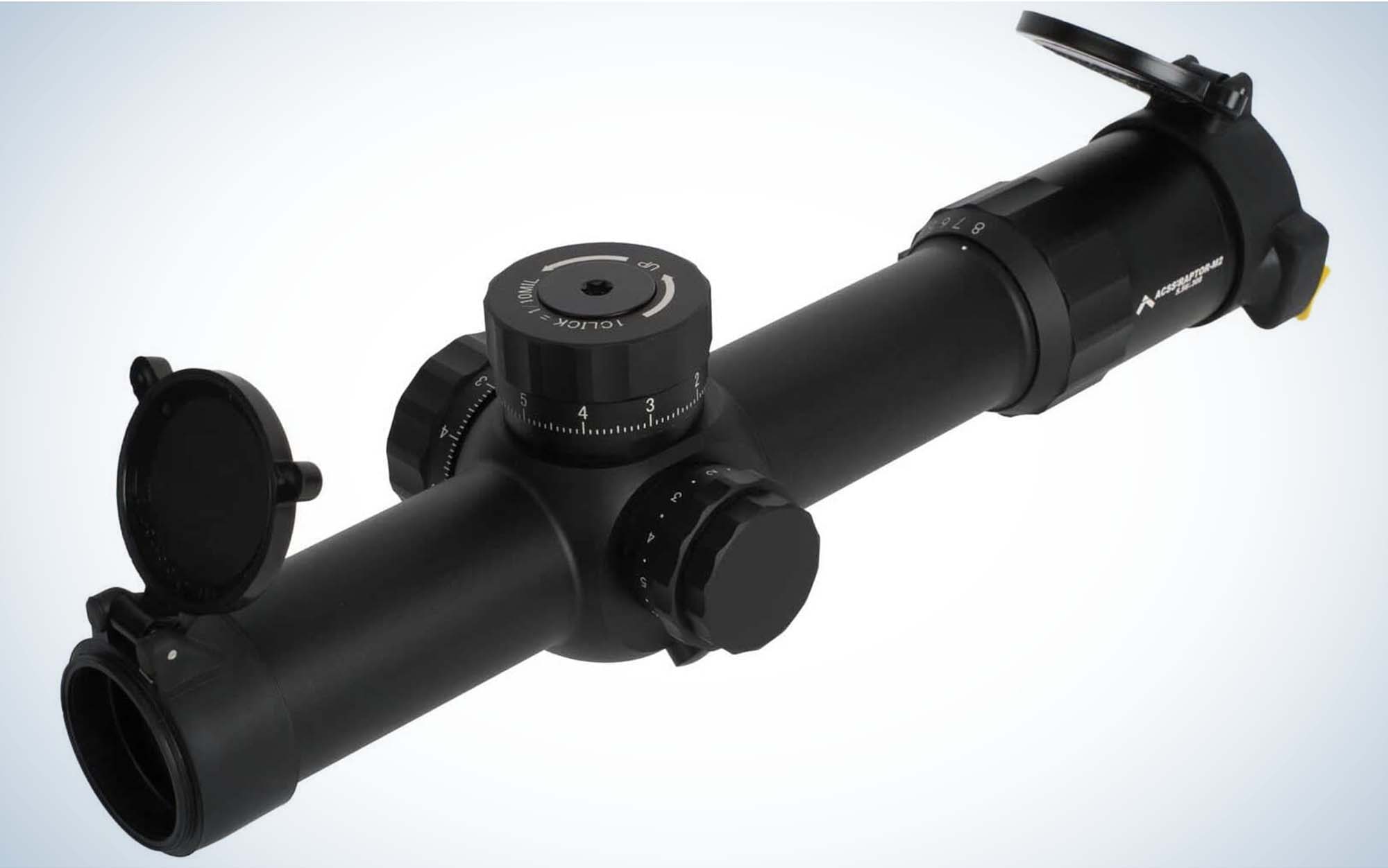 The Primary Arms PLX Compact 1-8x24 is the best rifle scope for big woods.