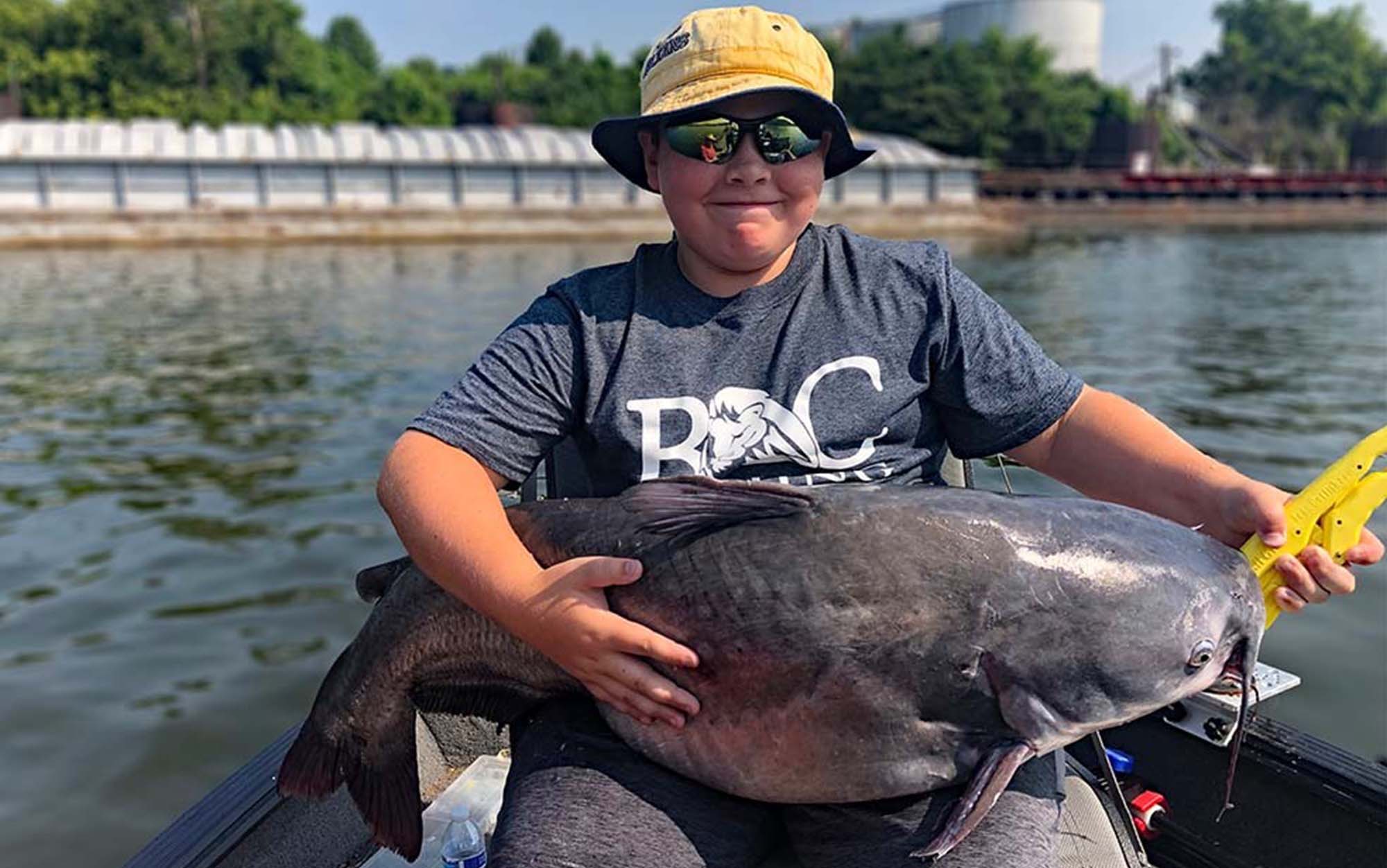 A young client hauled in this trophy cat with an Ugly Stik combo.