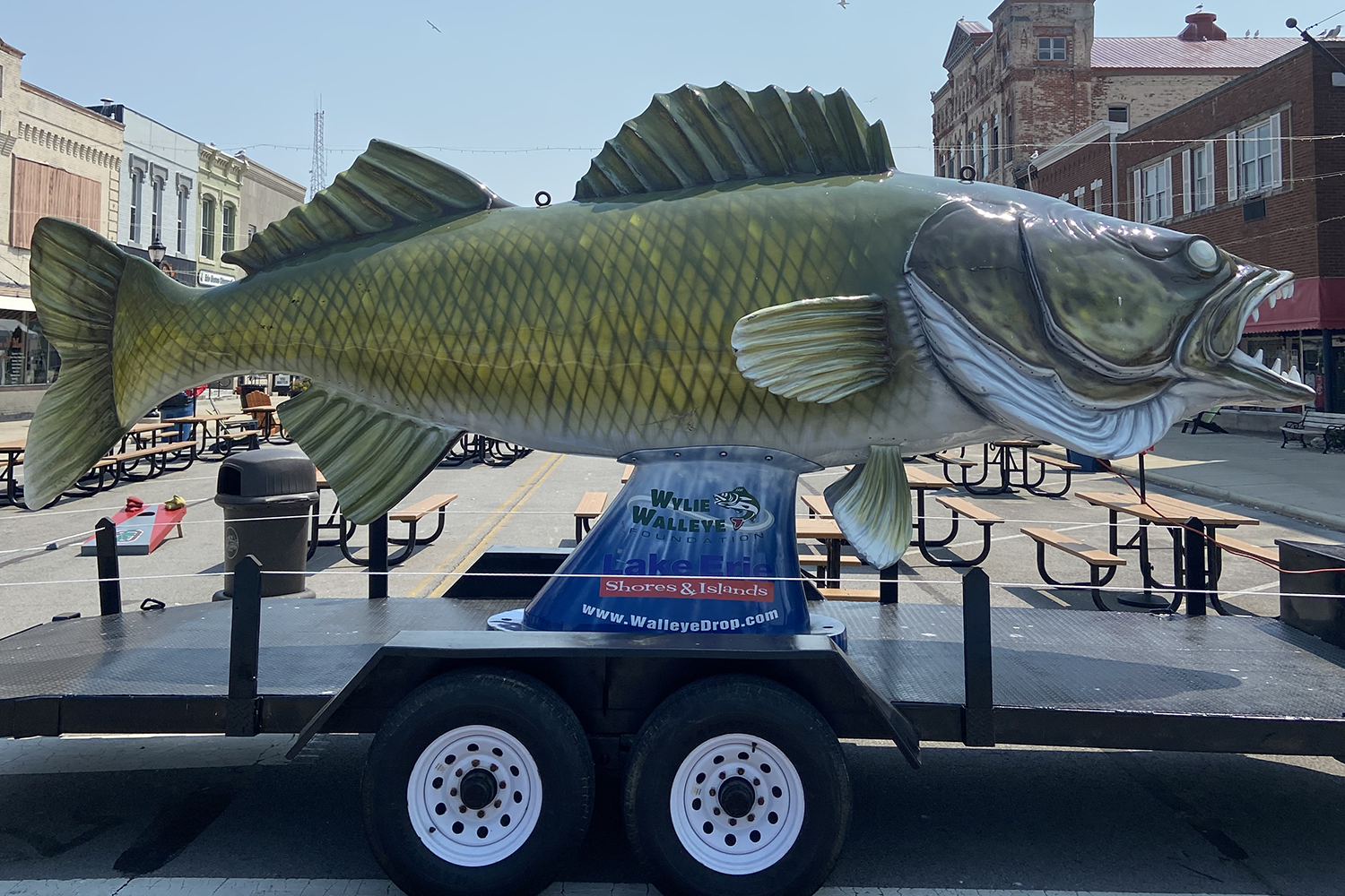 The rentable walleye trailer in Port Clinton, Ohio. Walleye fishing is big business along Lake Erie.