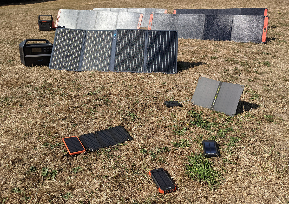 The best solar chargers lined up.