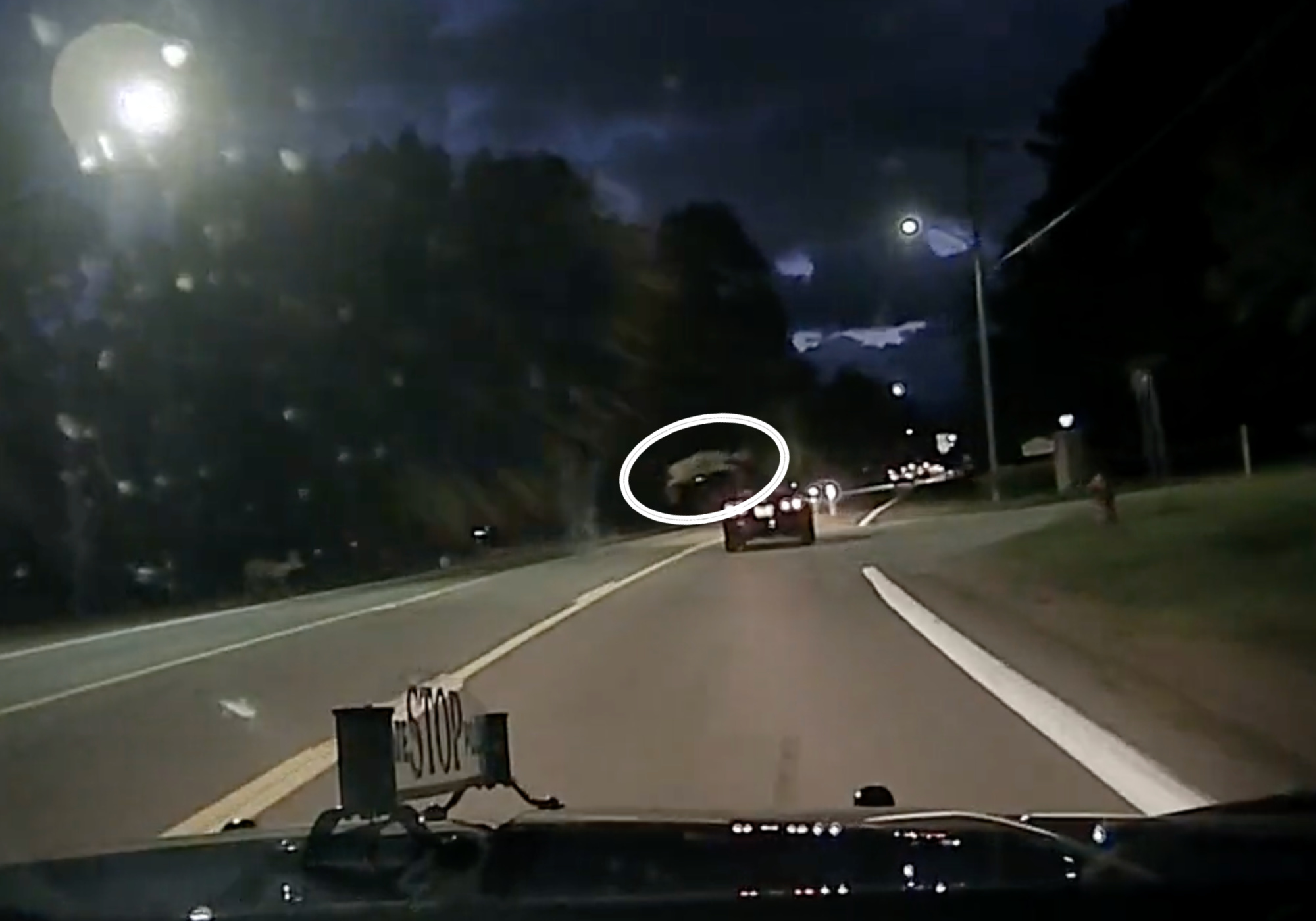 Police Dashcam Video: Deer Leaps Over Moving Car