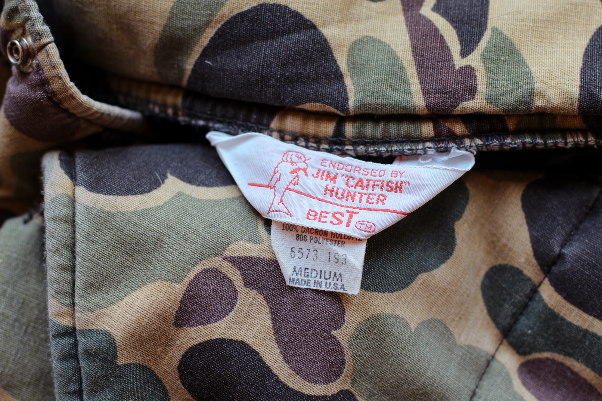 Vintage camo vest that was made in the USA.