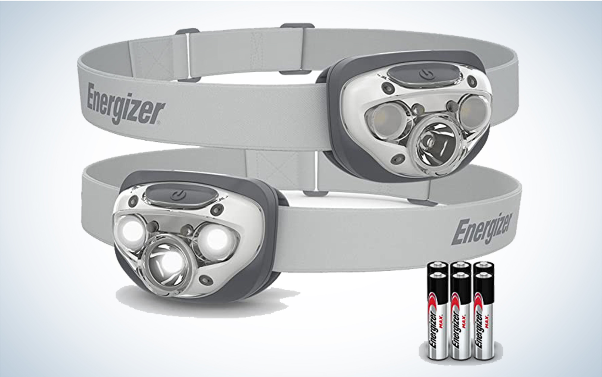 The Energizer LED headlamps come with batteries.