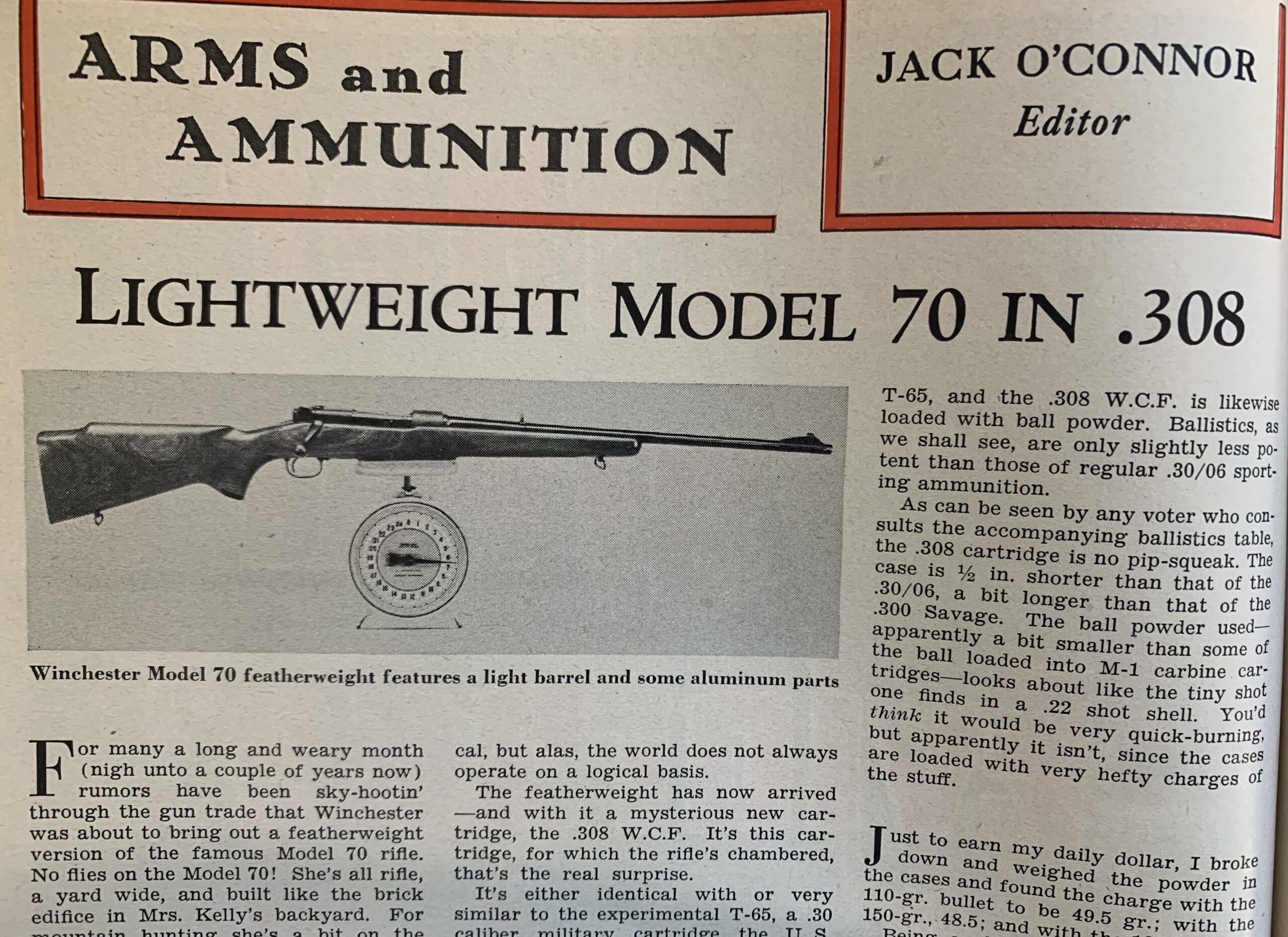 Original review of the M70 Featherweight in Outdoor Life