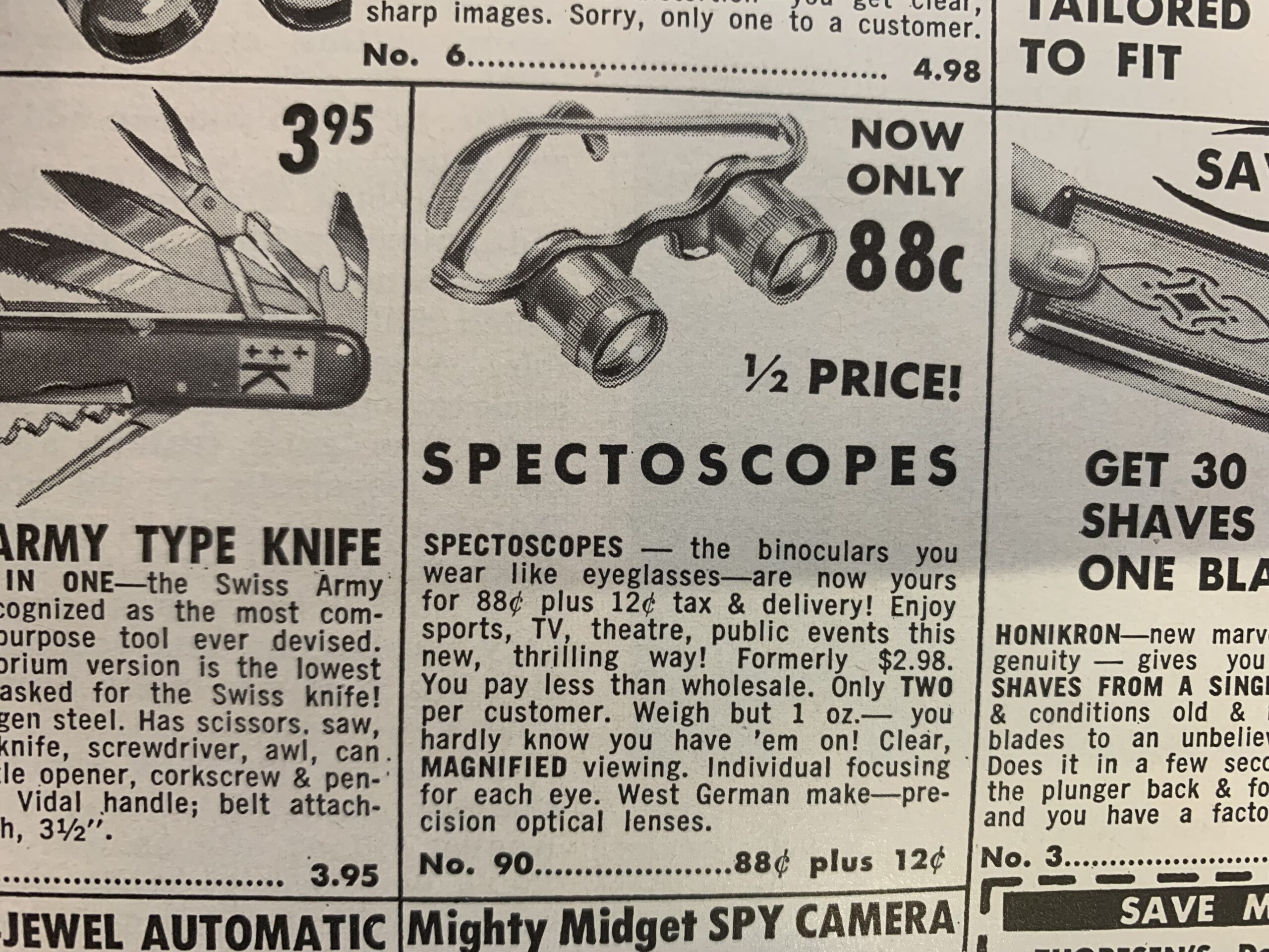Spectoscopes in Outdoor Life ad