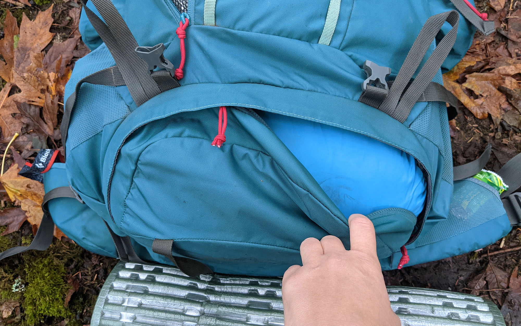 The undercarriage zipper may be useful to backpackers who tend to store frequently used items at the bottom of their pack. 
