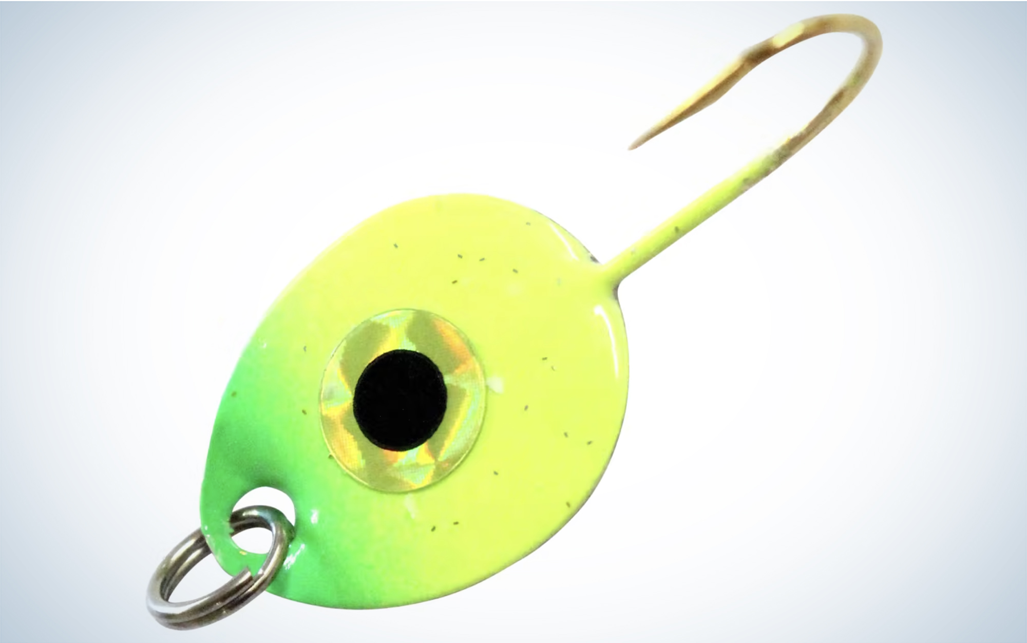 Best Overall: JB Lures Gem-N-Eye – Gold Back is one of the best ice fishing lures for perch.