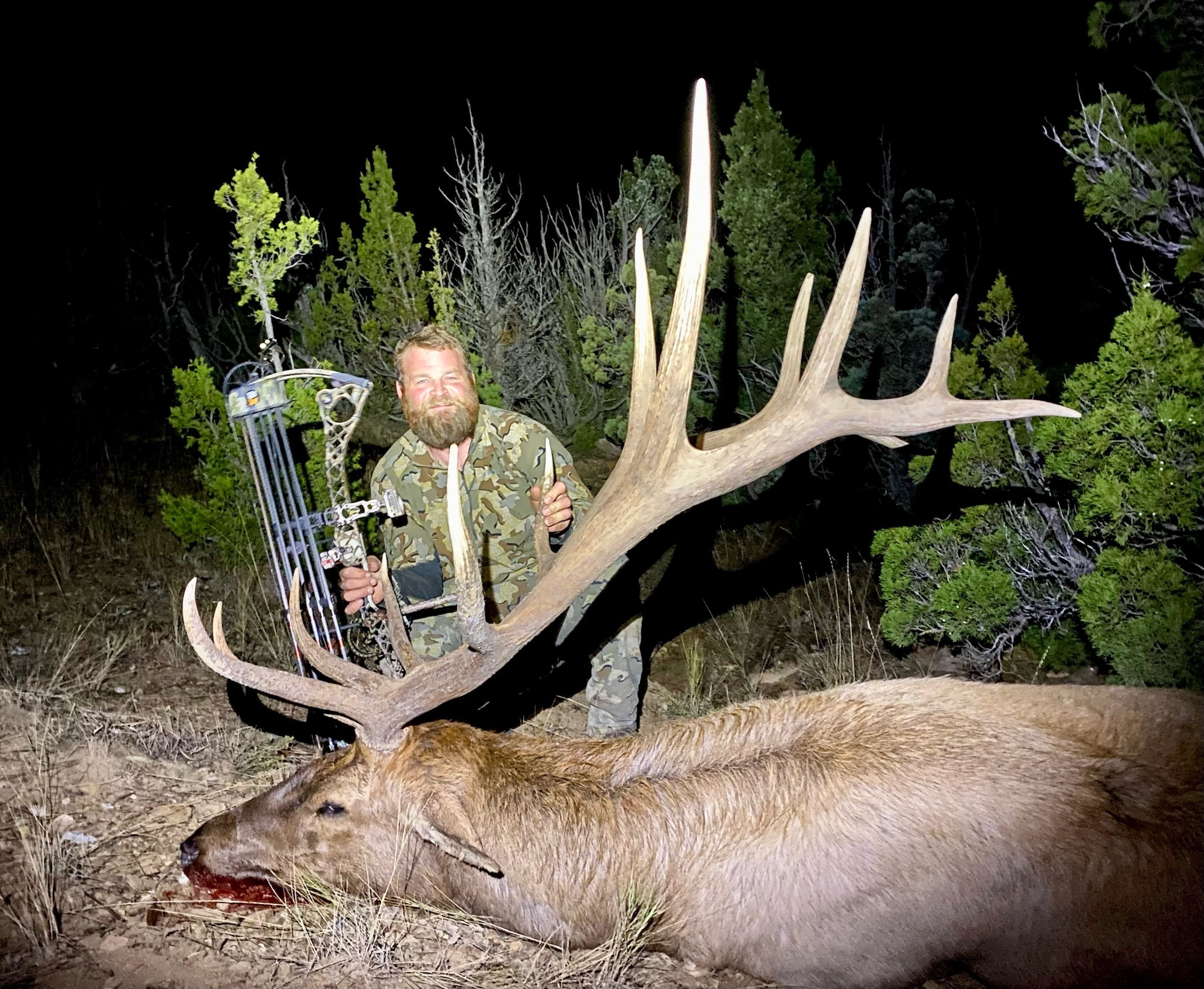 An elk hunter with his bull that was stolen out of a truck in Montana.