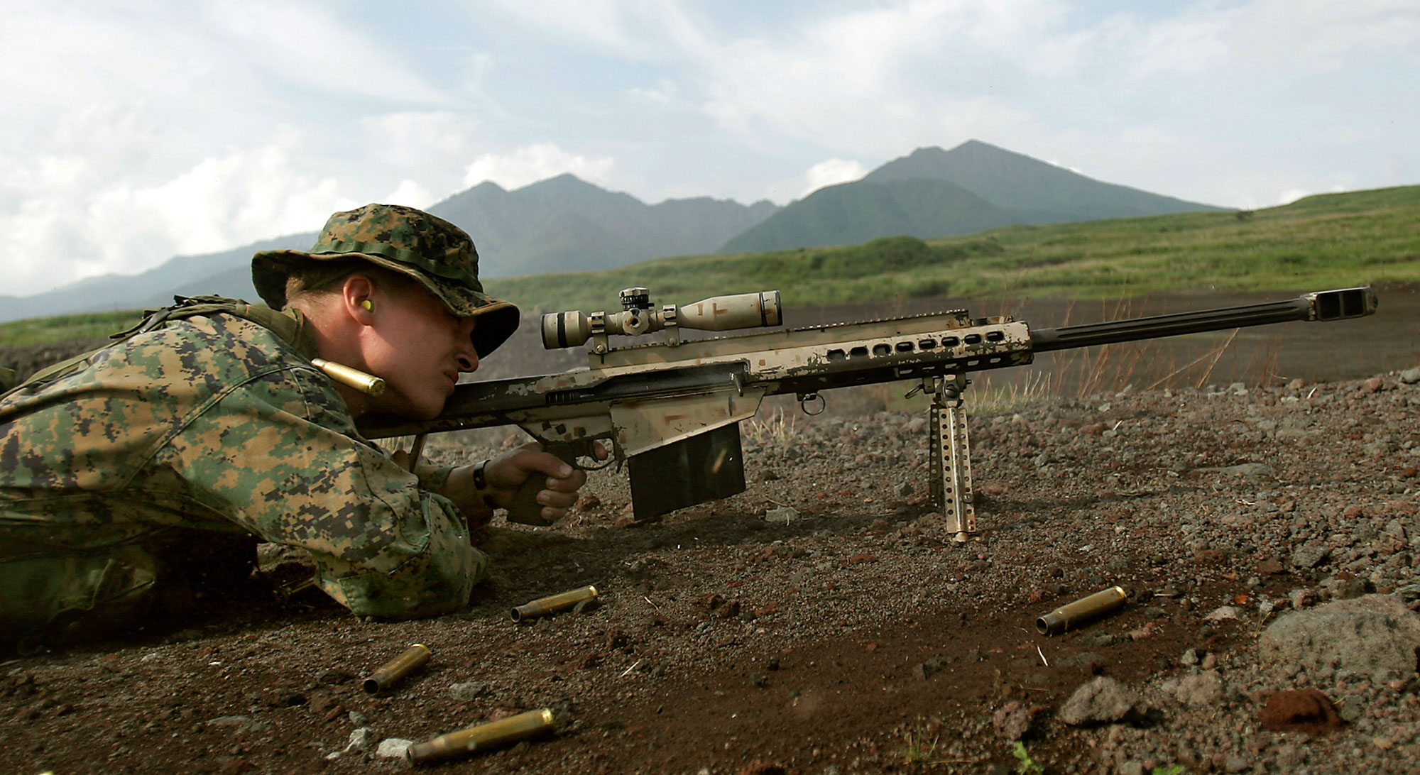 Barrett M82 A3 počas tréningového cvičenia USMC