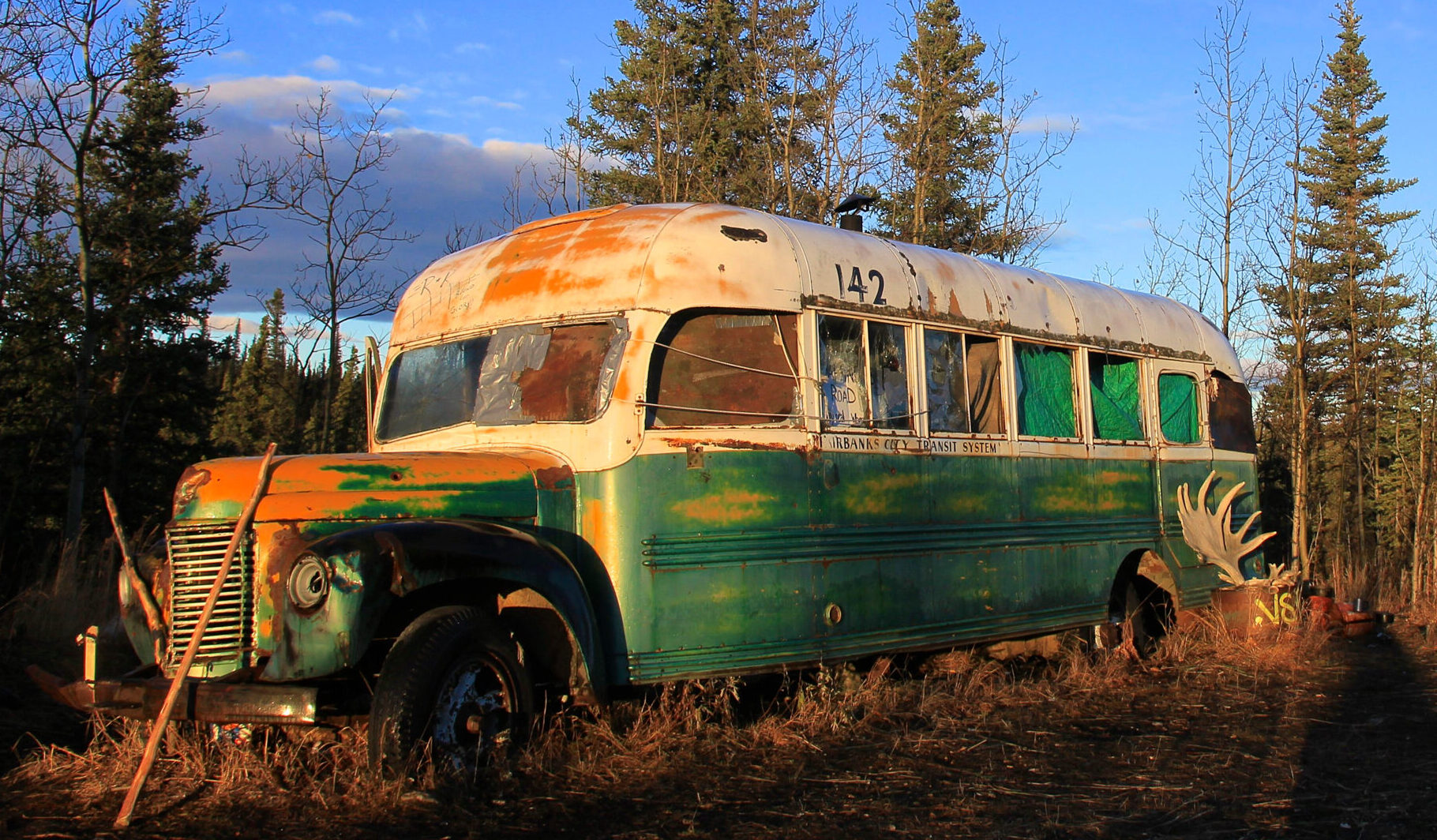 Bus 142 as a hunting camp.