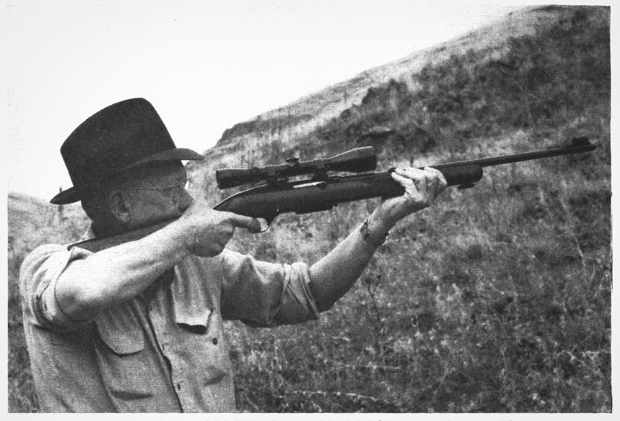 Then-shooting editor Jack O'Connor with what he considered a good deer rig: a .308 Winchester Model 100 topped with a "Leupold variable-power scope."