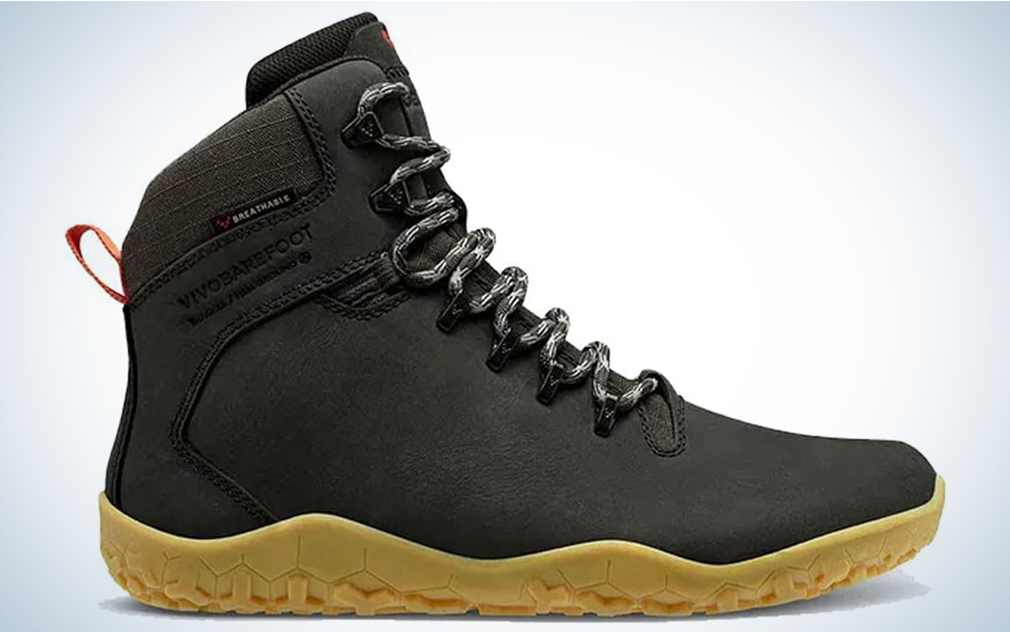 The Vivobarefoot Tracker is the best minimalist hiking boot for shoulder season.