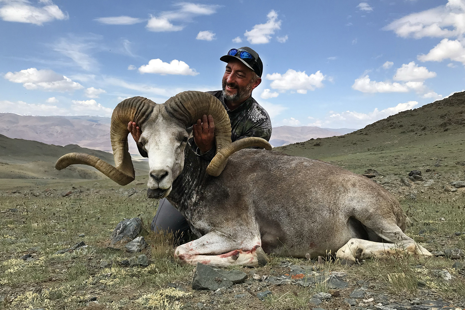 hunter with large ram