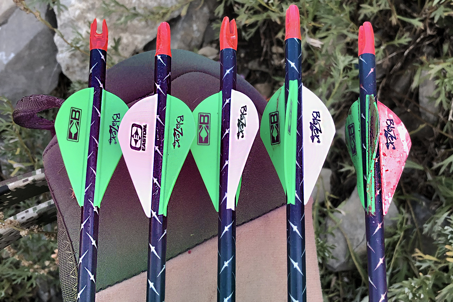 fletching end of arrows