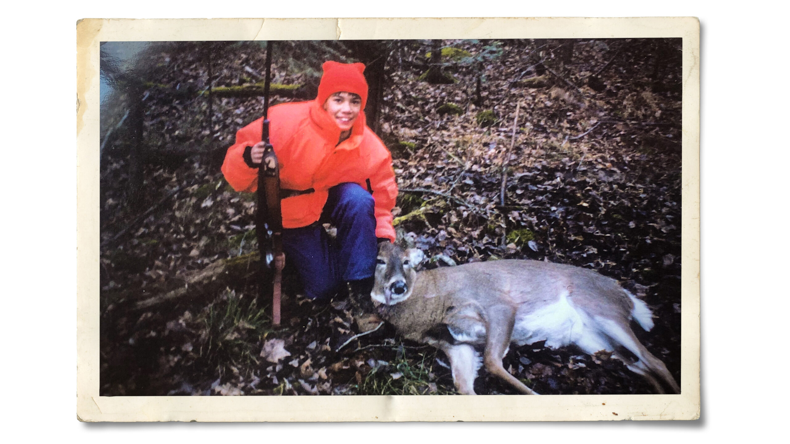 A hunter with his first deer.