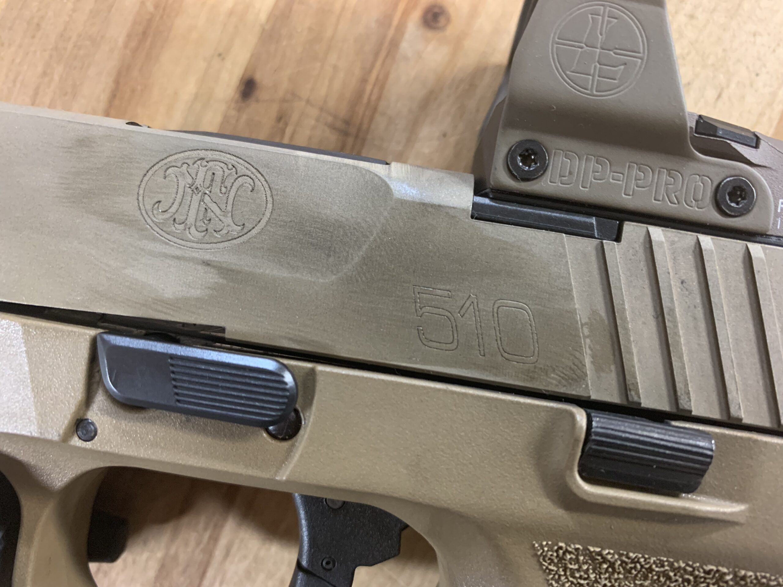 FN 510 slide and takedown lever