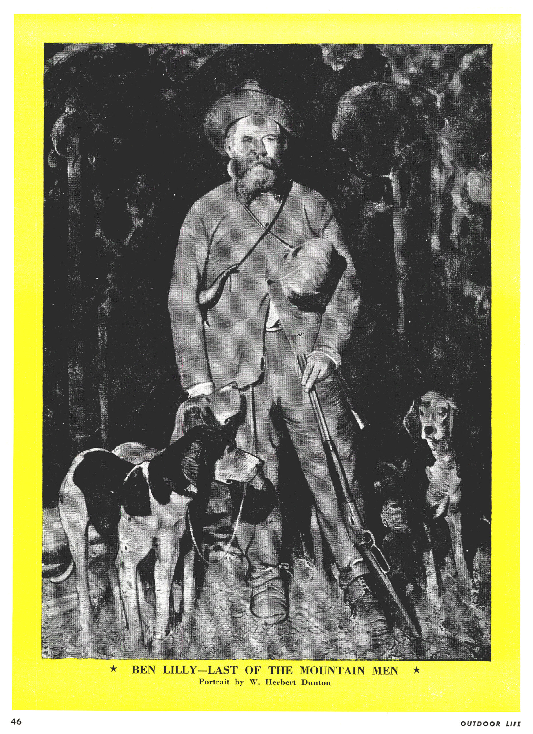 Portrait of houndsman Ben Lilly.