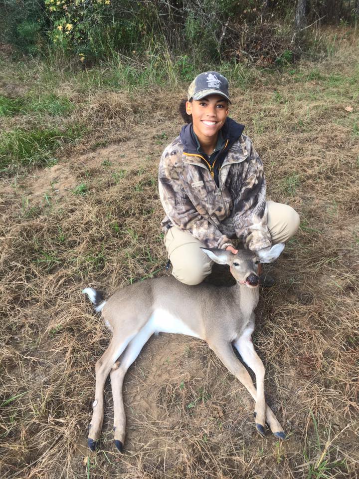 hunter with her first deer