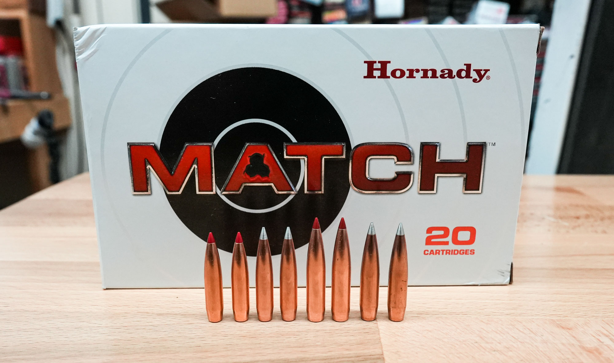 Though both ELD-Ms and A-TIPs are match bullets, only ELD-Ms (with the red tips) are factory loaded by Hornady.