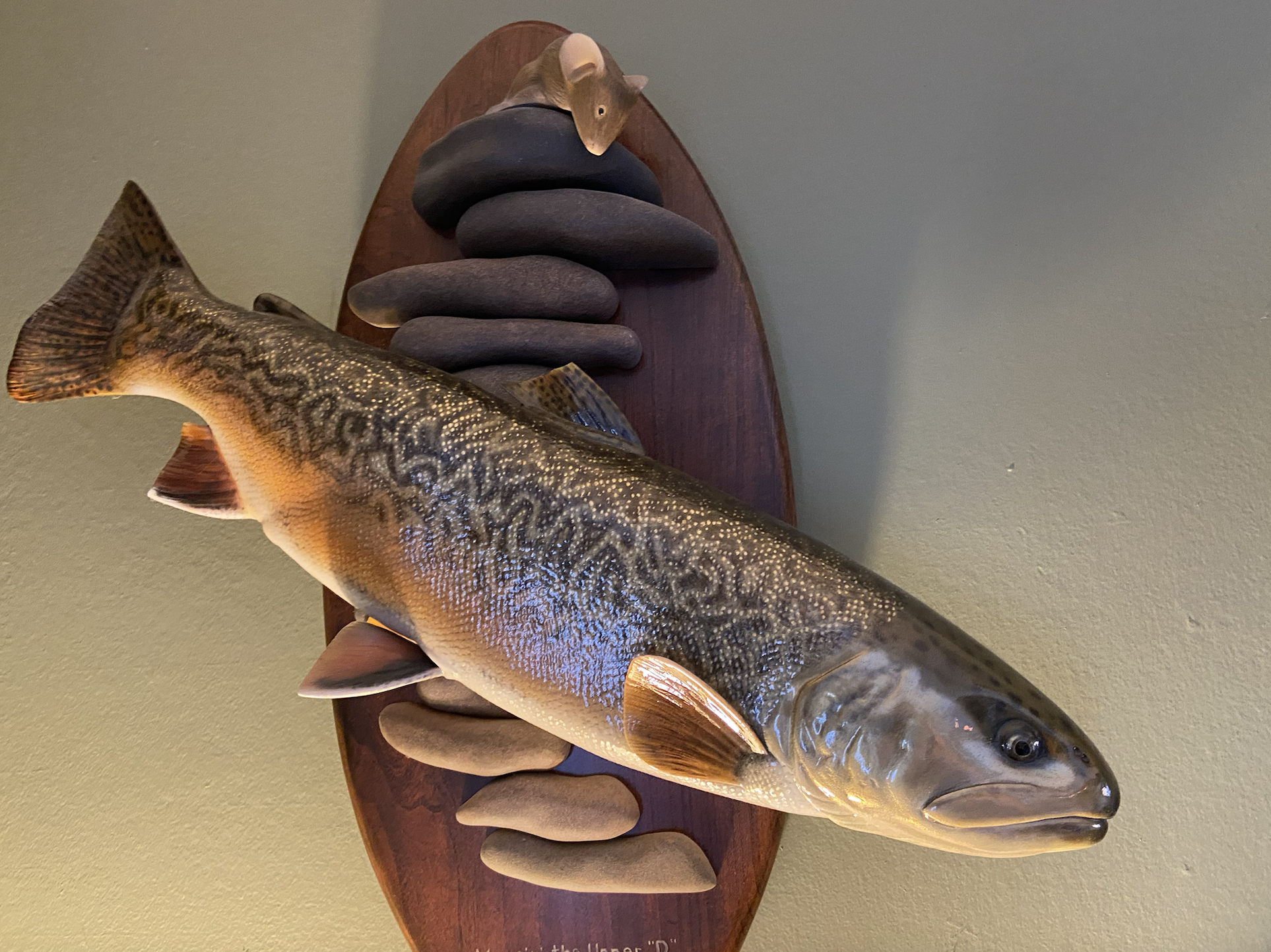 wood carving fish taxidermy