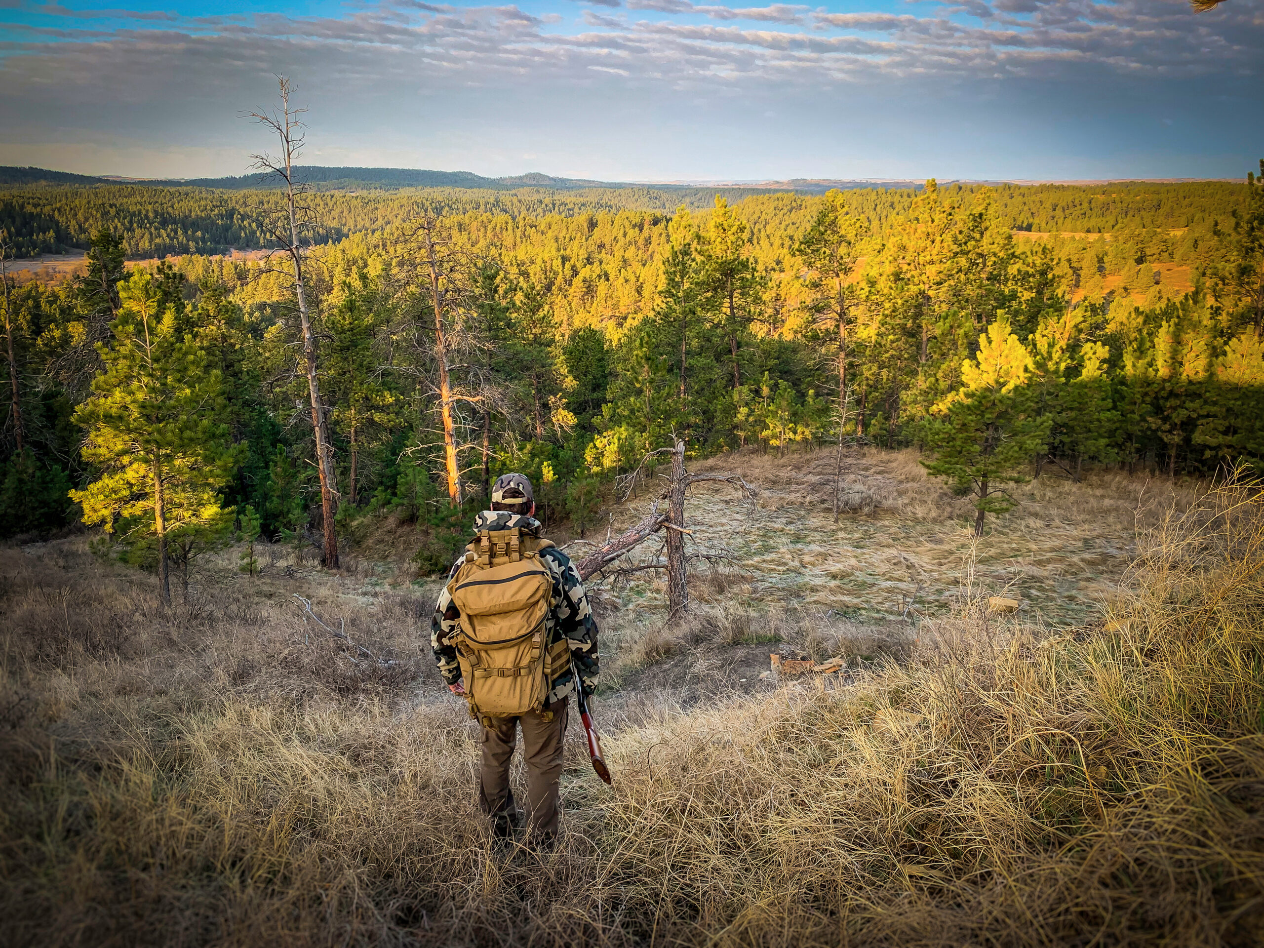 A turkey hunter in Montana listens for gobbles.
