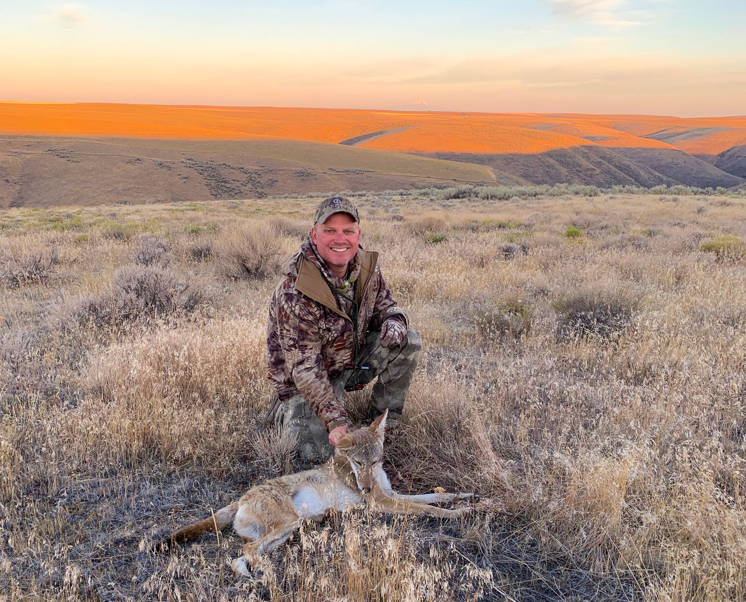 The author with a coyote that fell to a .17 Rem. Fireball