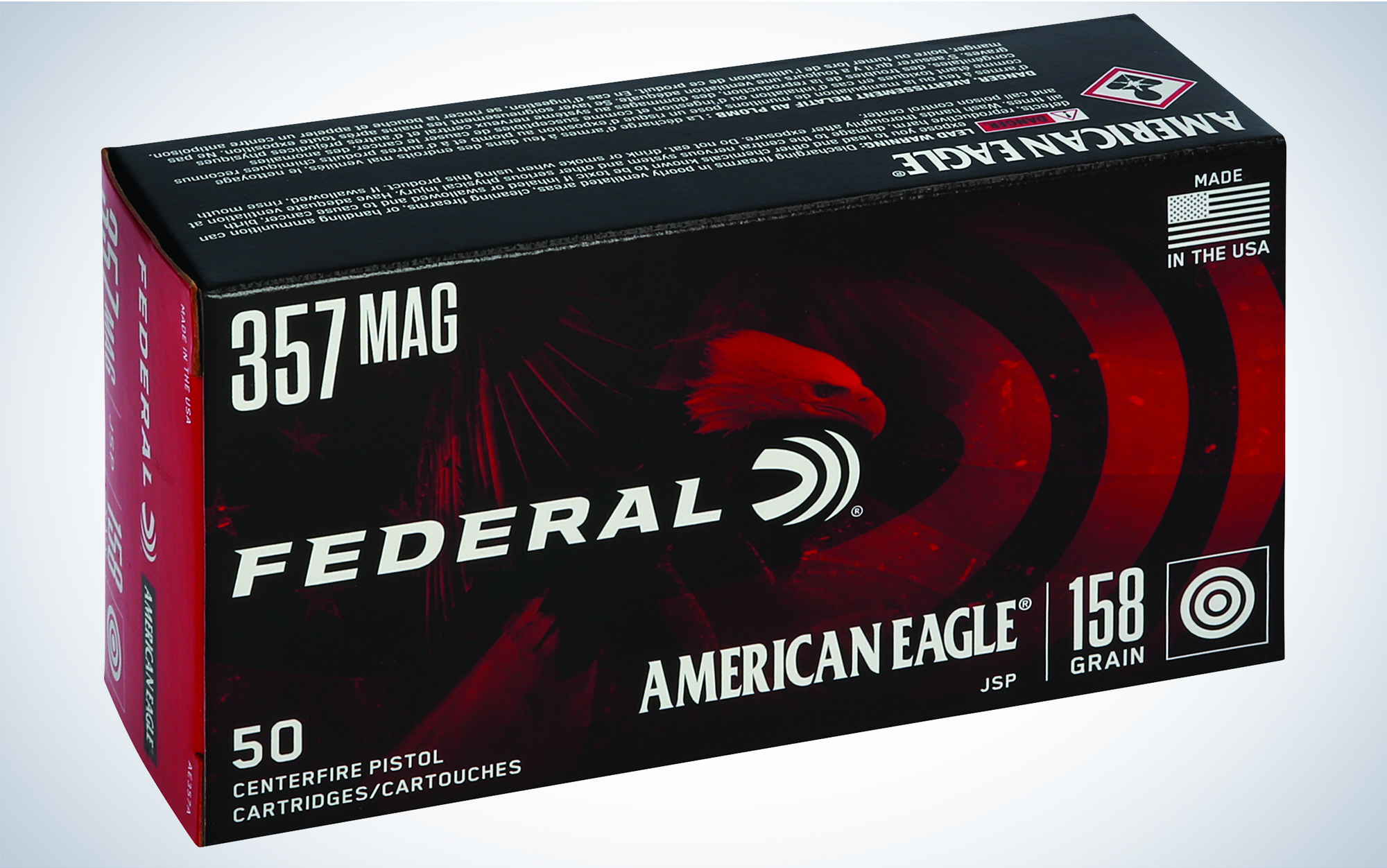 Federal American Eagle 158 Grain JSP is best for practice.