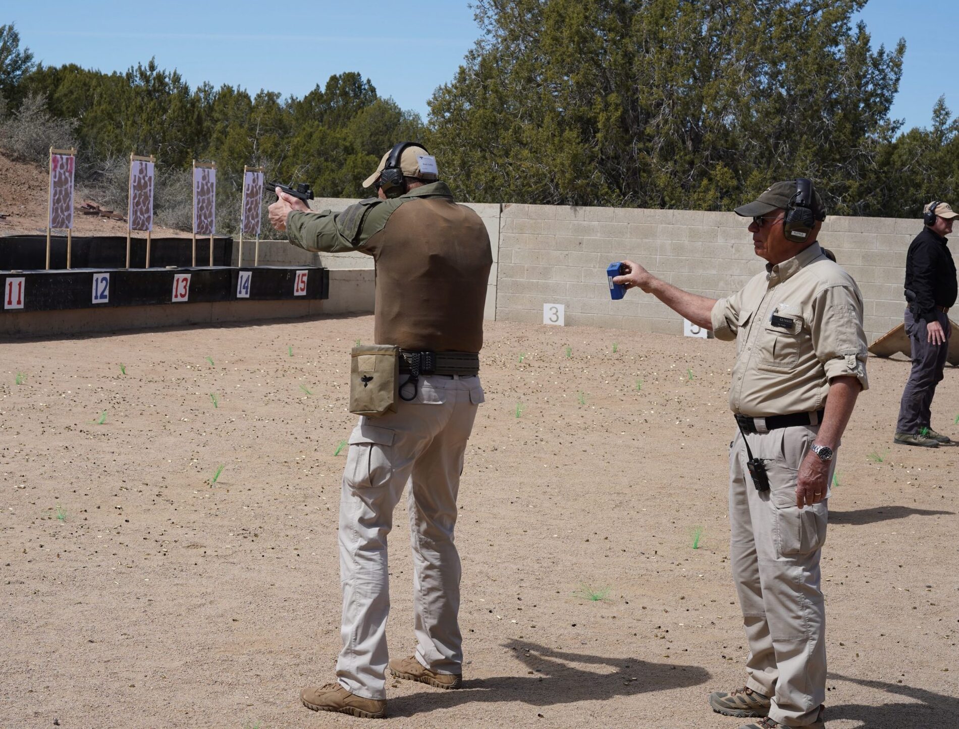 A student at Gunsite Academy demonstrates a stable shooting stance.