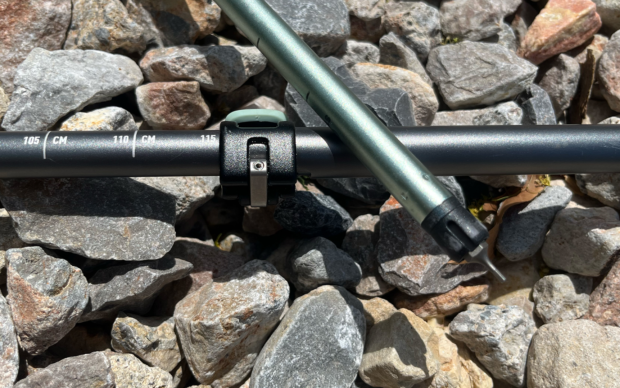 One of the Black Diamond Pursuit Shock poles contains a hex tool in the lower shaft for field tightening your flip locks.