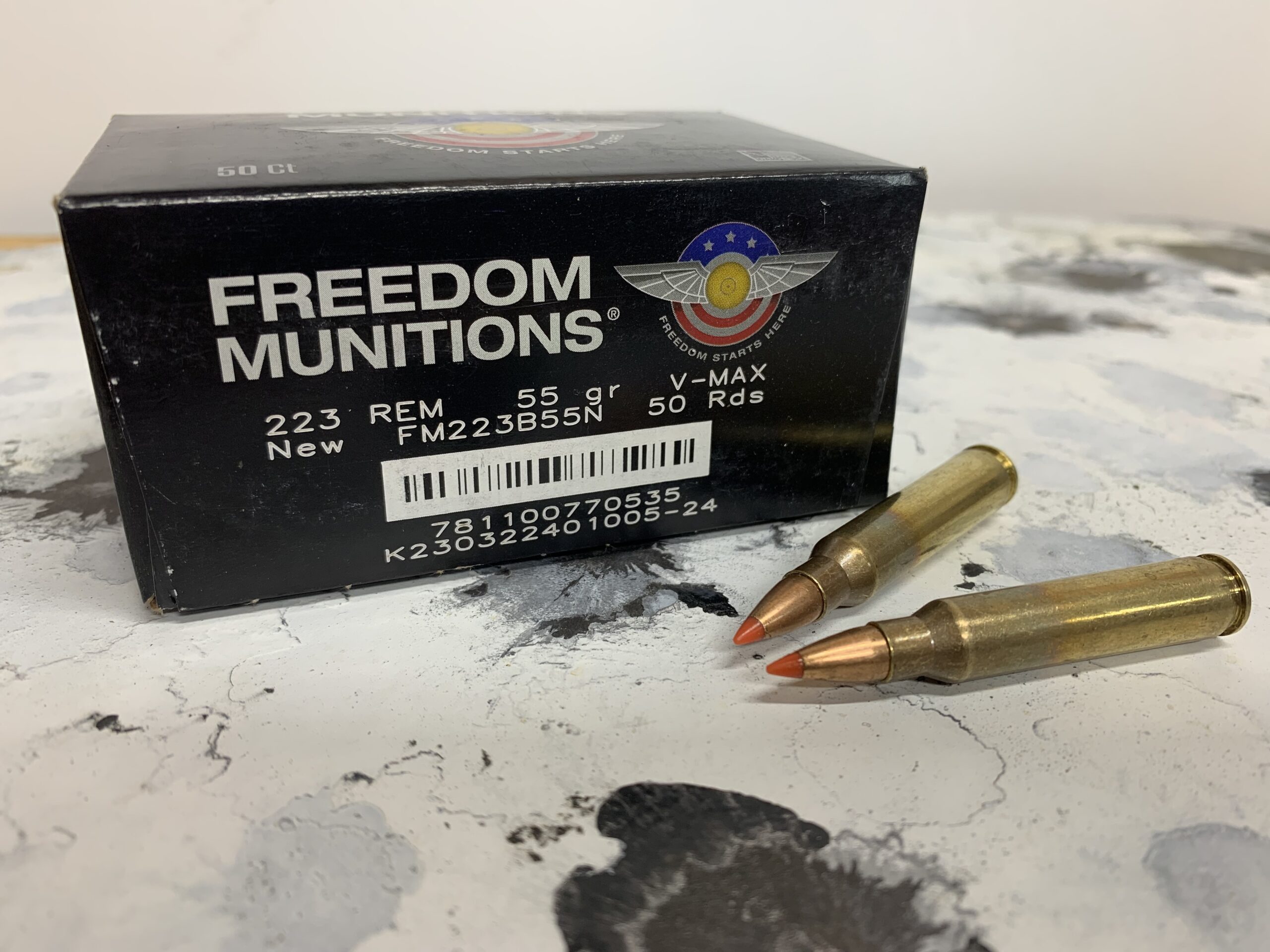 Freedom Munitions 55gn v-max 5.56 ammo