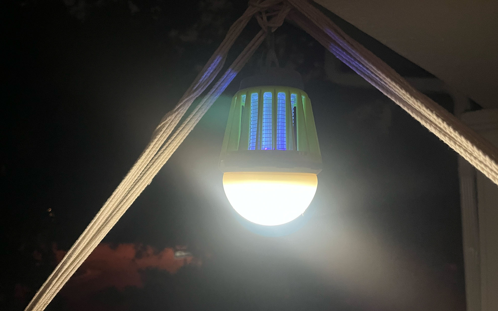 The lantern also attracts bugs to the zapper while providing a light source for your campsite.