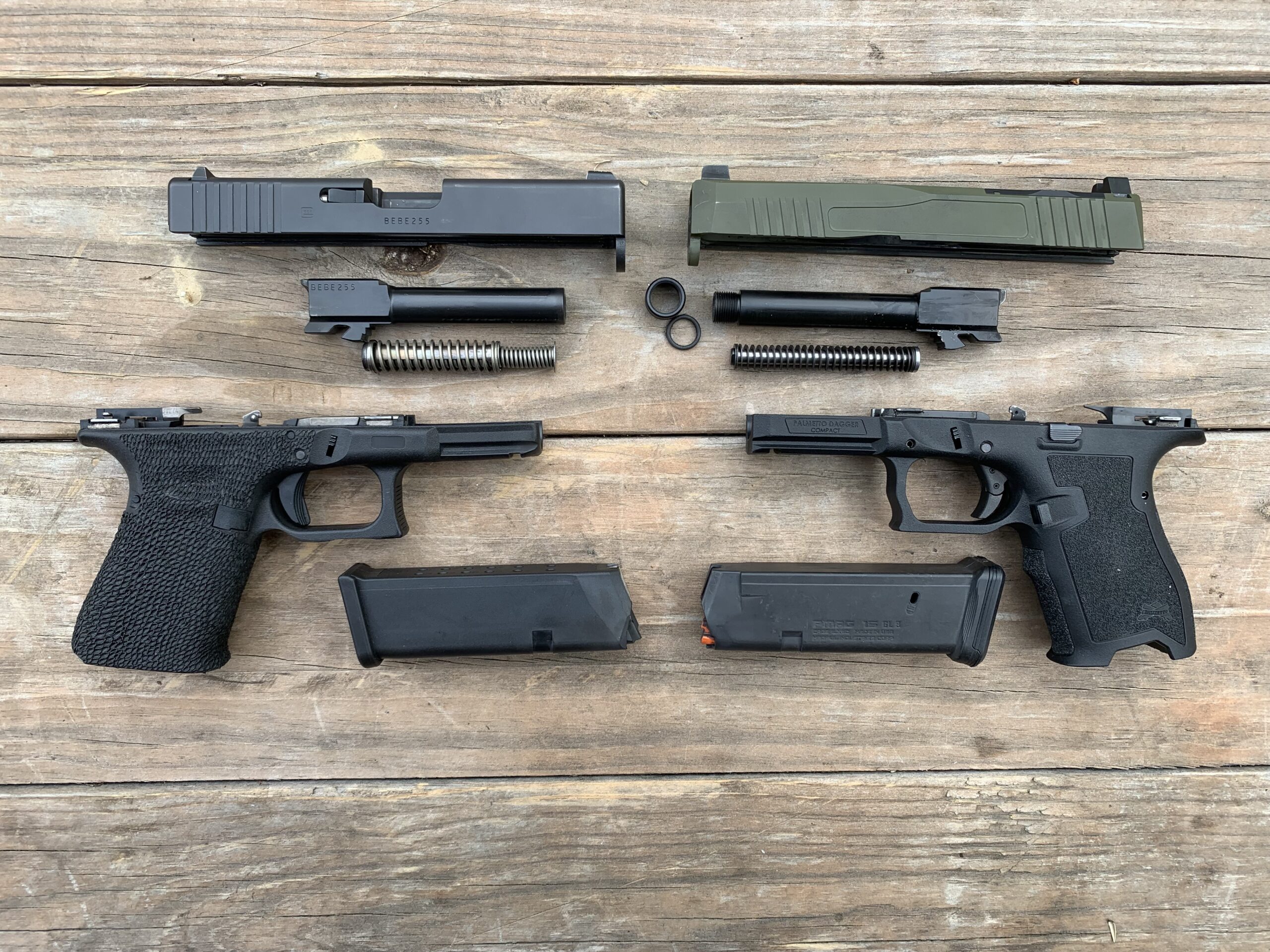 Glock G19 parts vs. PSA Dagger parts