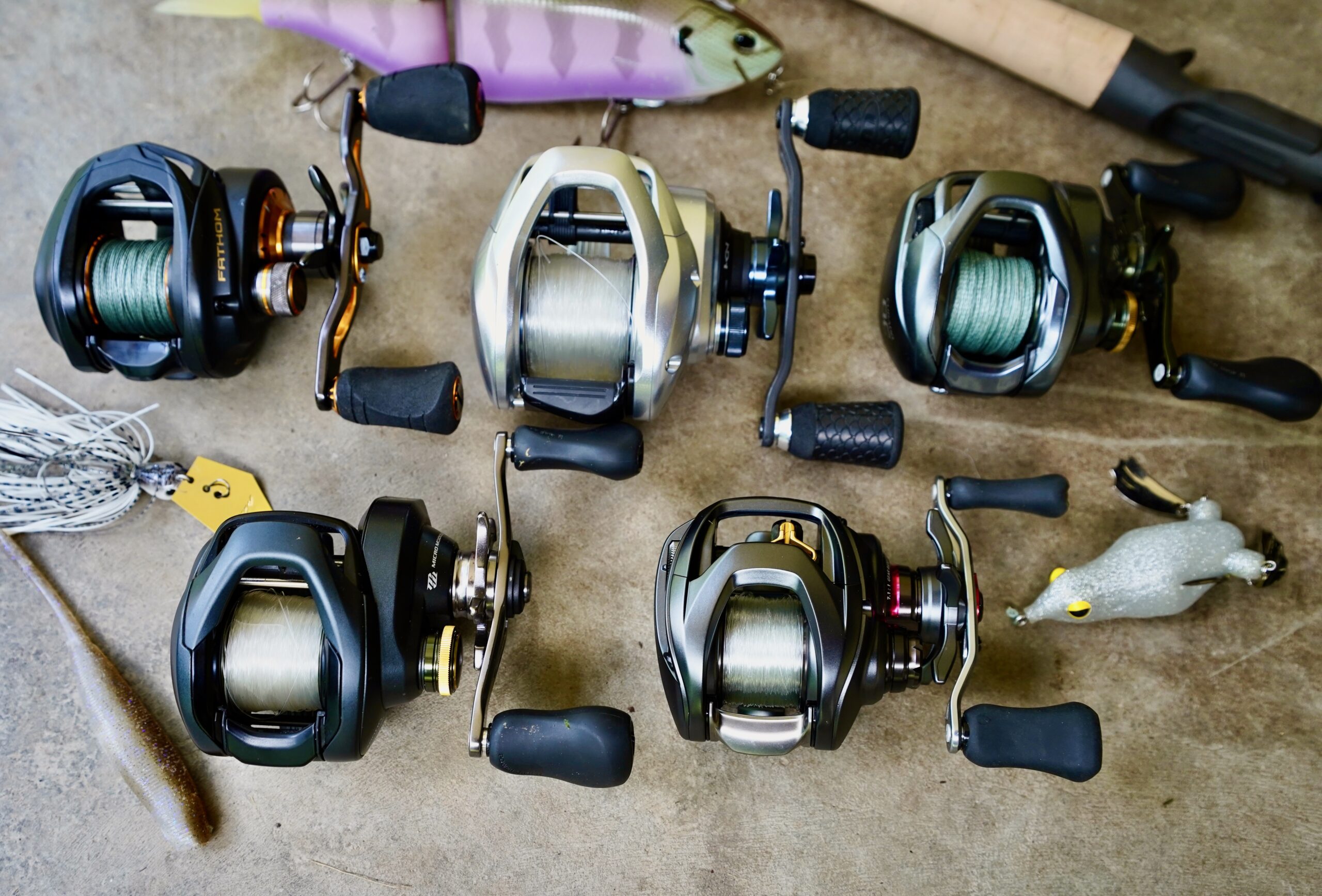 best baitcasting reels with lures and a rod