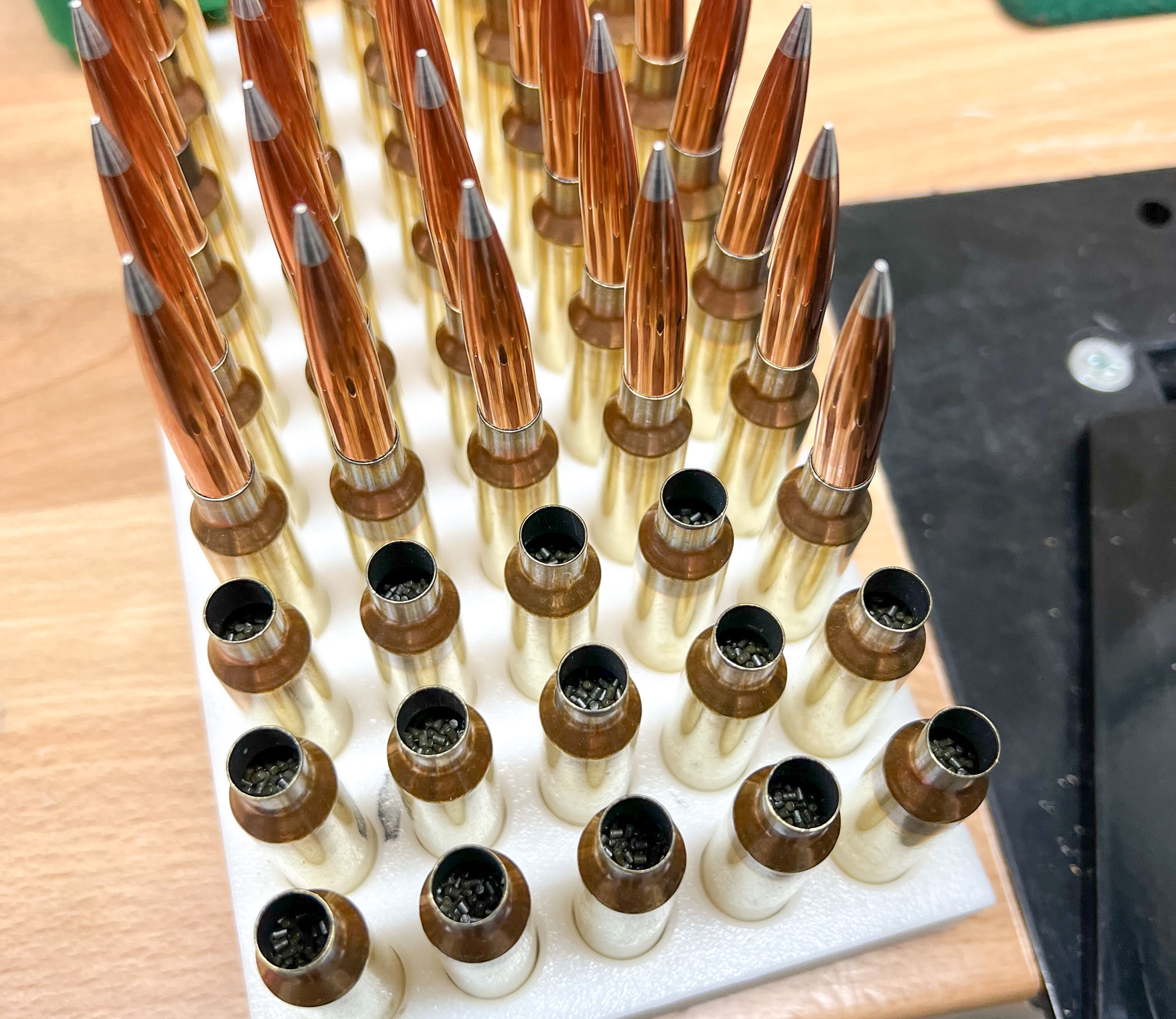The author's match load consisted of 300 PRC brass by ADG loaded with 77.5 grains of H1000 and topped with 230-grain Hornady A-Tips.