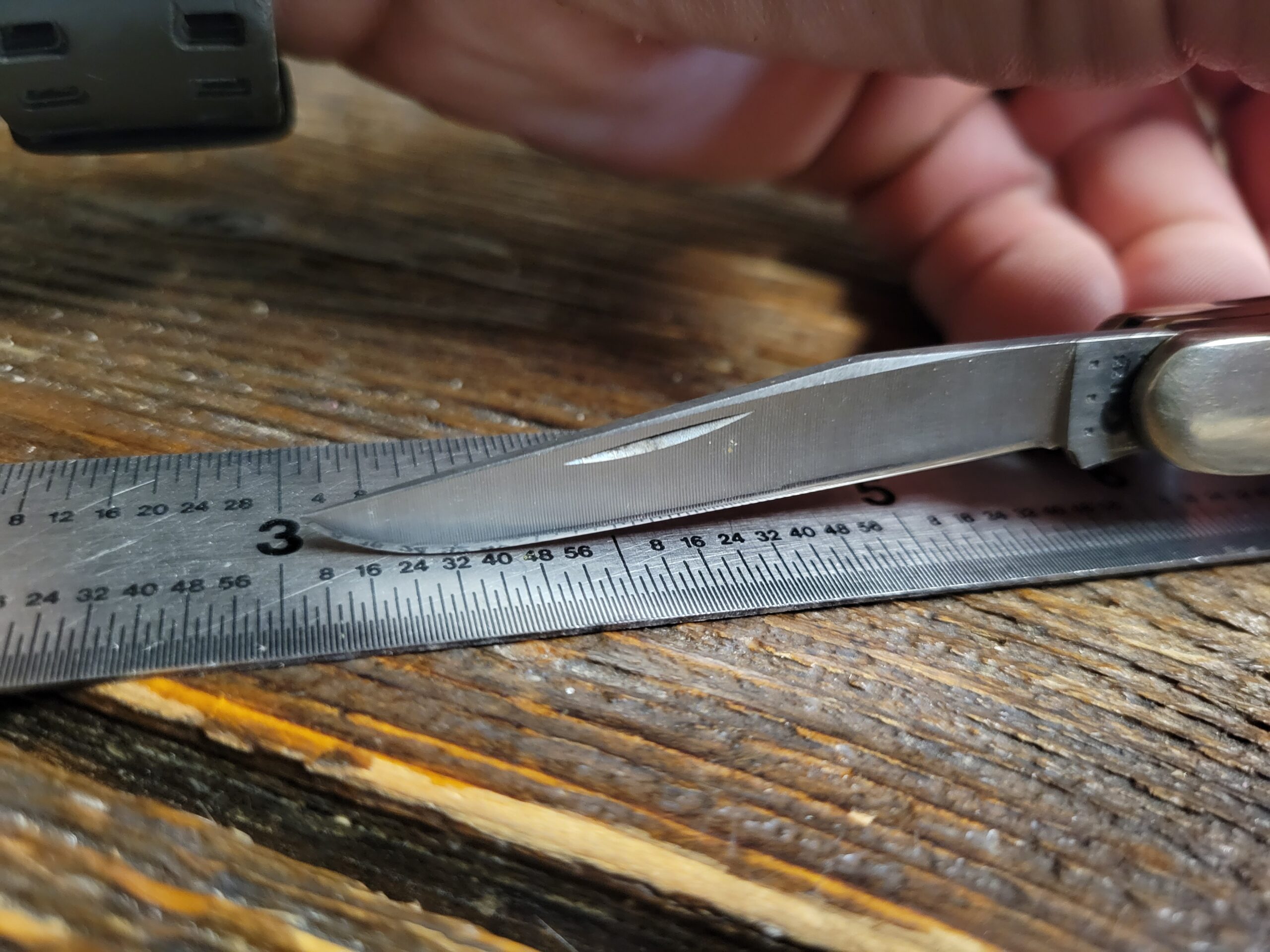 A sharpened pocket knife