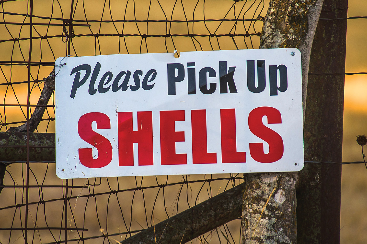 sign reminds hunters to pick up shotgun shells